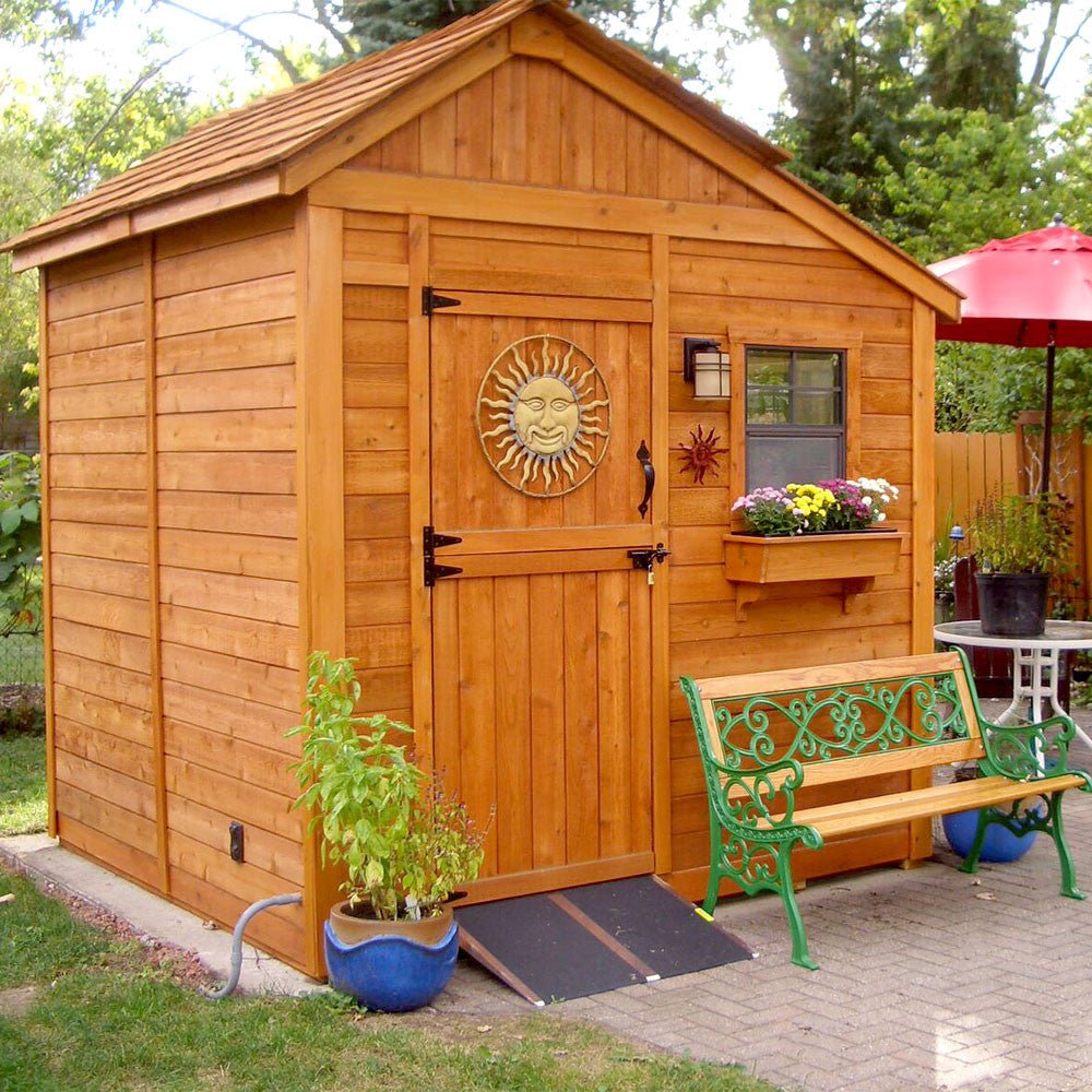 8' x 8' SunShed Garden Shed Cedar Shingle Roof