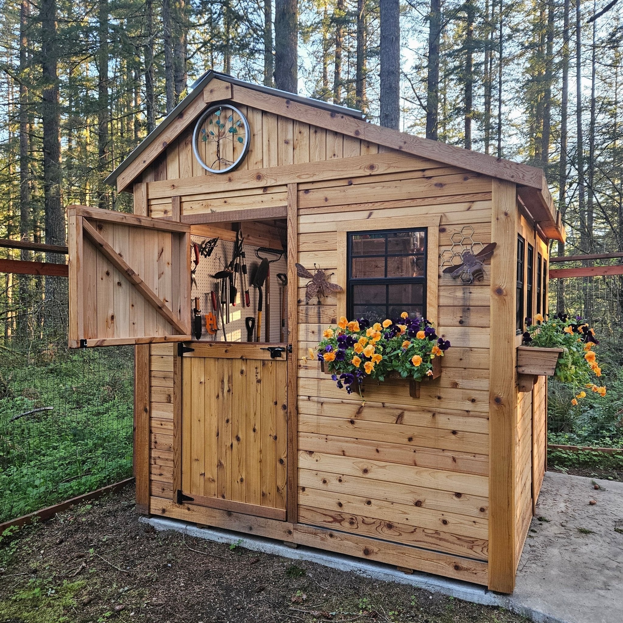 8' x 8' SunShed Garden Shed Cedar Shingle Roof