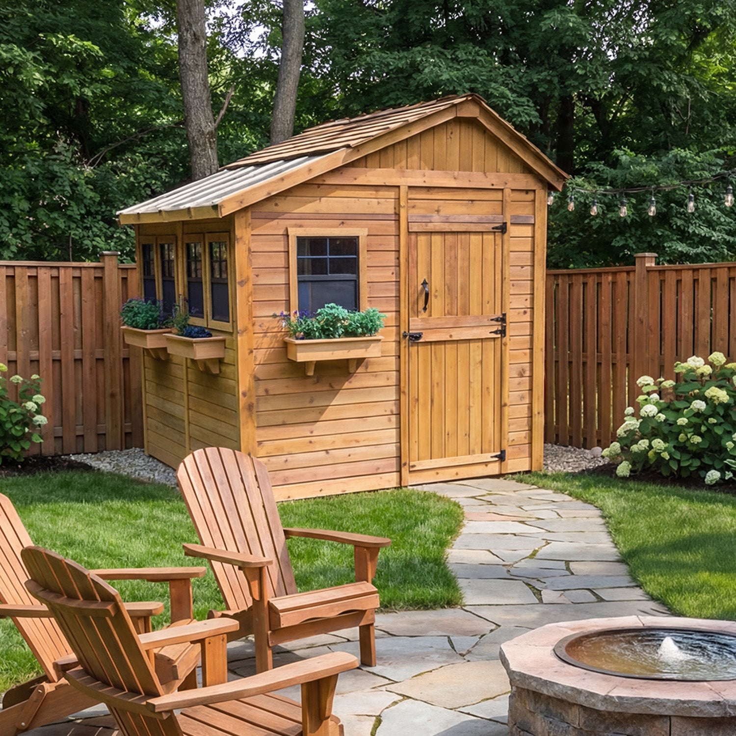 8' x 8' SunShed Garden Shed Cedar Shingle Roof