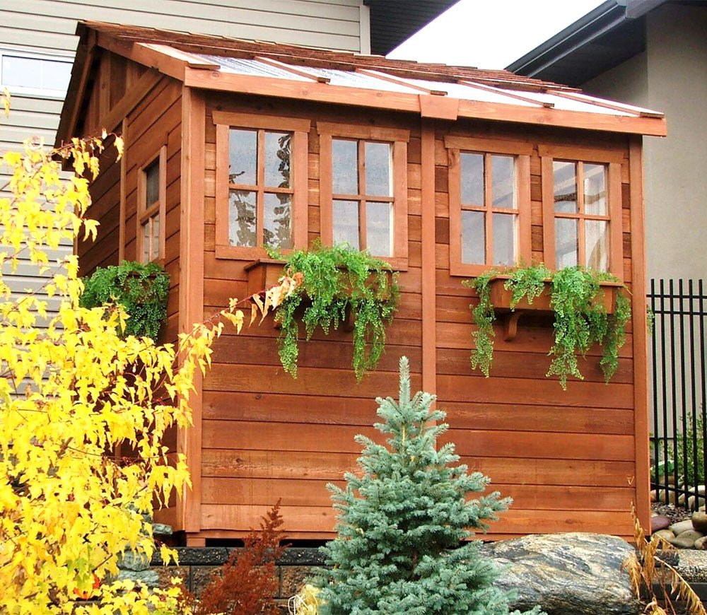 8' x 8' SunShed Garden Shed Cedar Shingle Roof