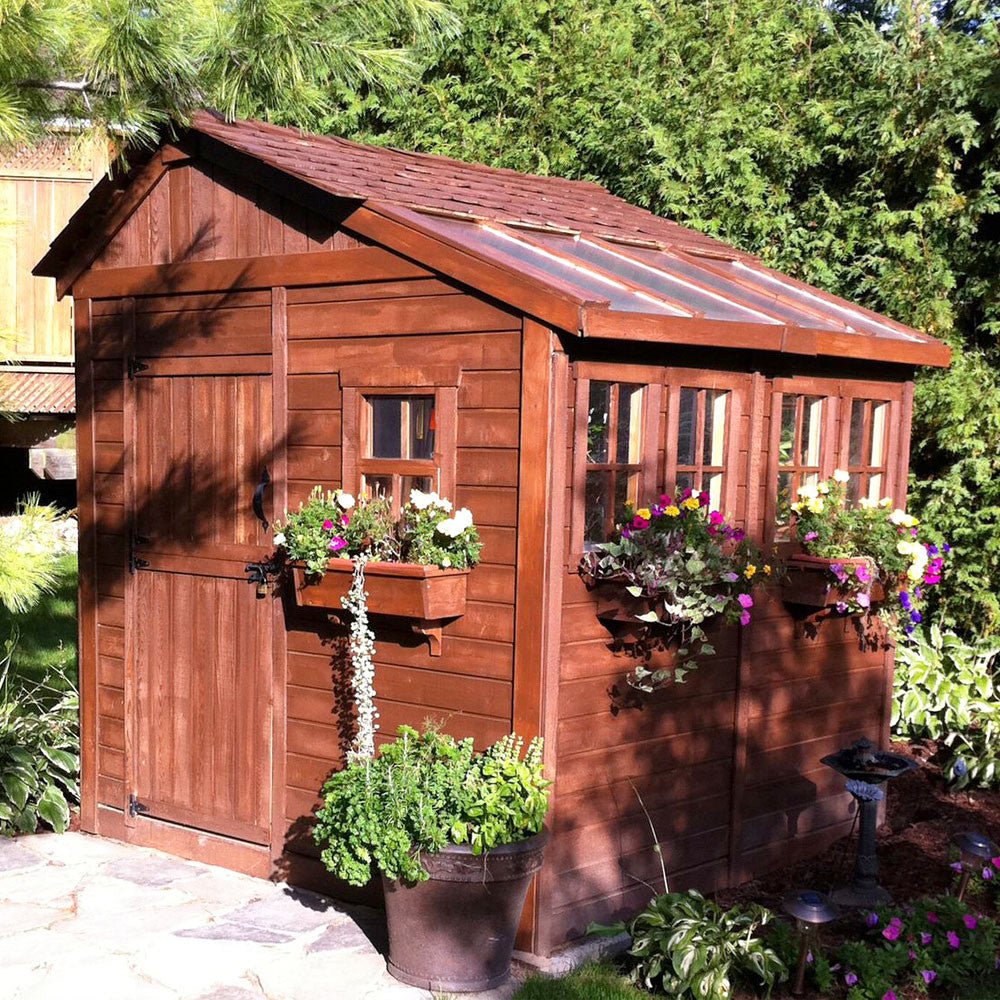 8' x 8' SunShed Garden Shed Cedar Shingle Roof