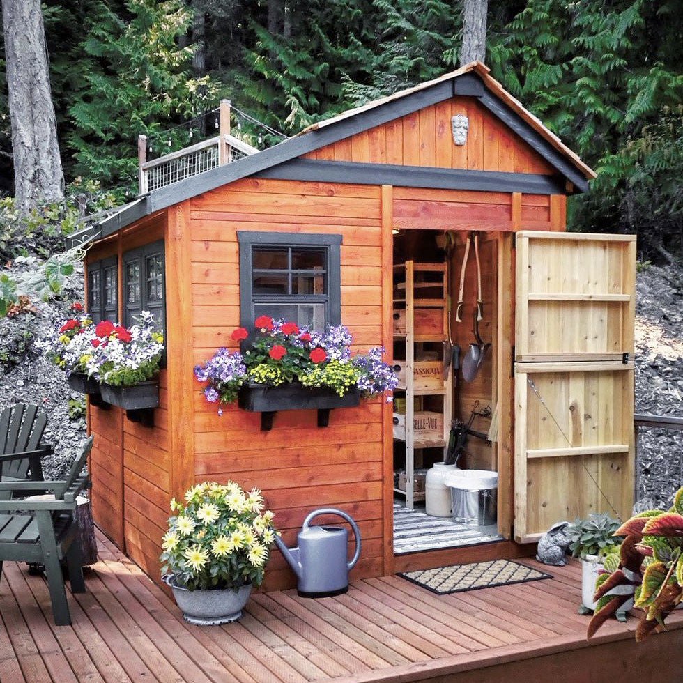8' x 8' SunShed Garden Shed Cedar Shingle Roof