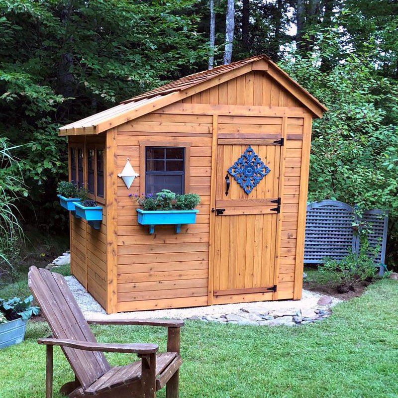8' x 8' SunShed Garden Shed Cedar Shingle Roof