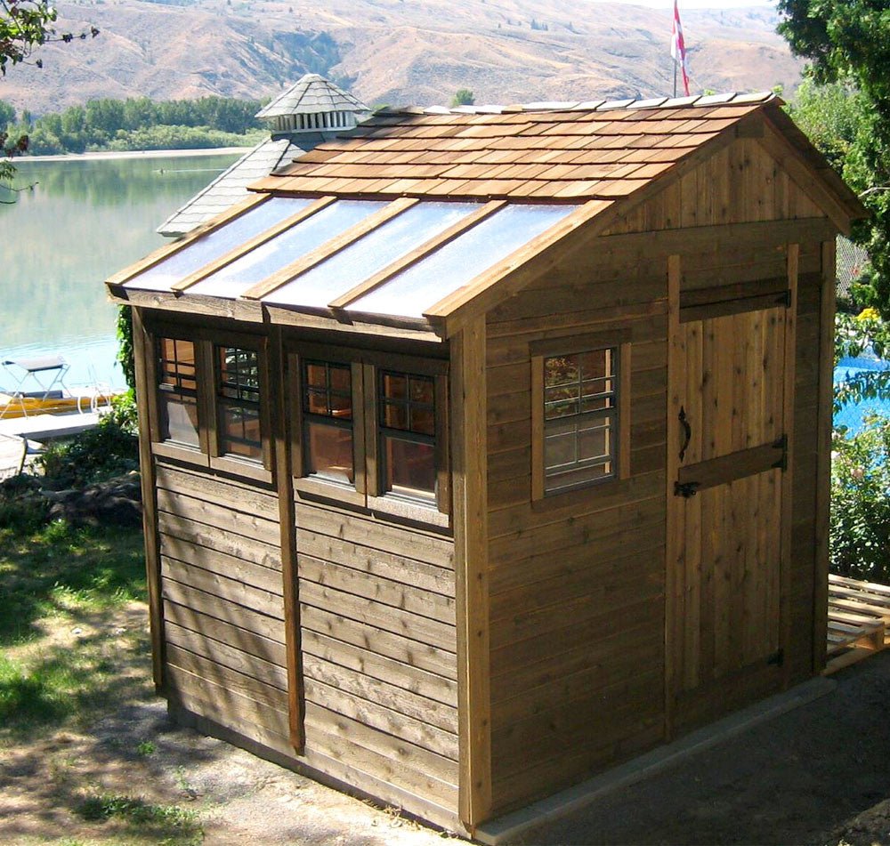 8' x 8' SunShed Garden Shed Cedar Shingle Roof