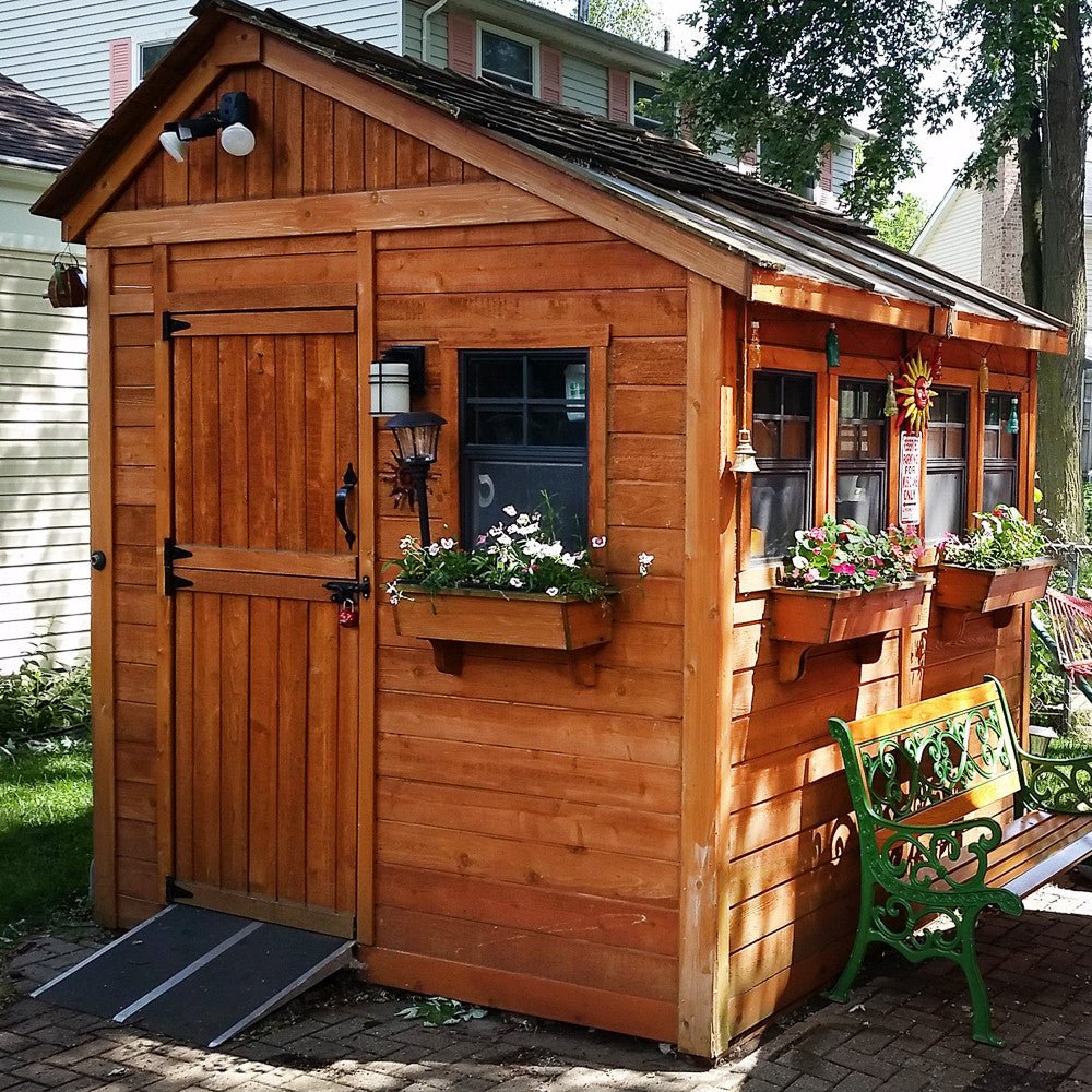 8' x 8' SunShed Garden Shed Cedar Shingle Roof