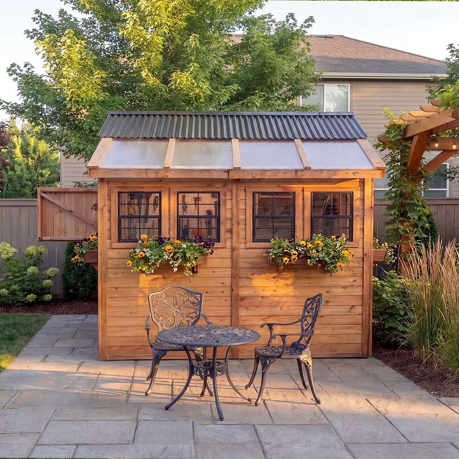 8' x 8' SunShed Garden Shed Cedar Shingle Roof option3