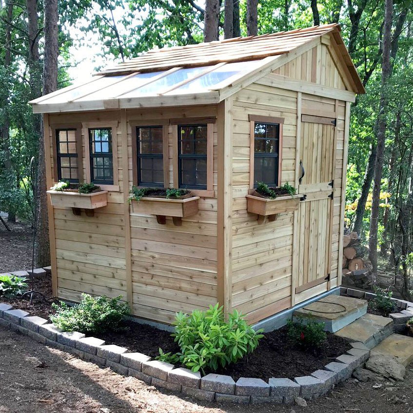 8' x 8' SunShed Garden Shed Cedar Shingle Roof