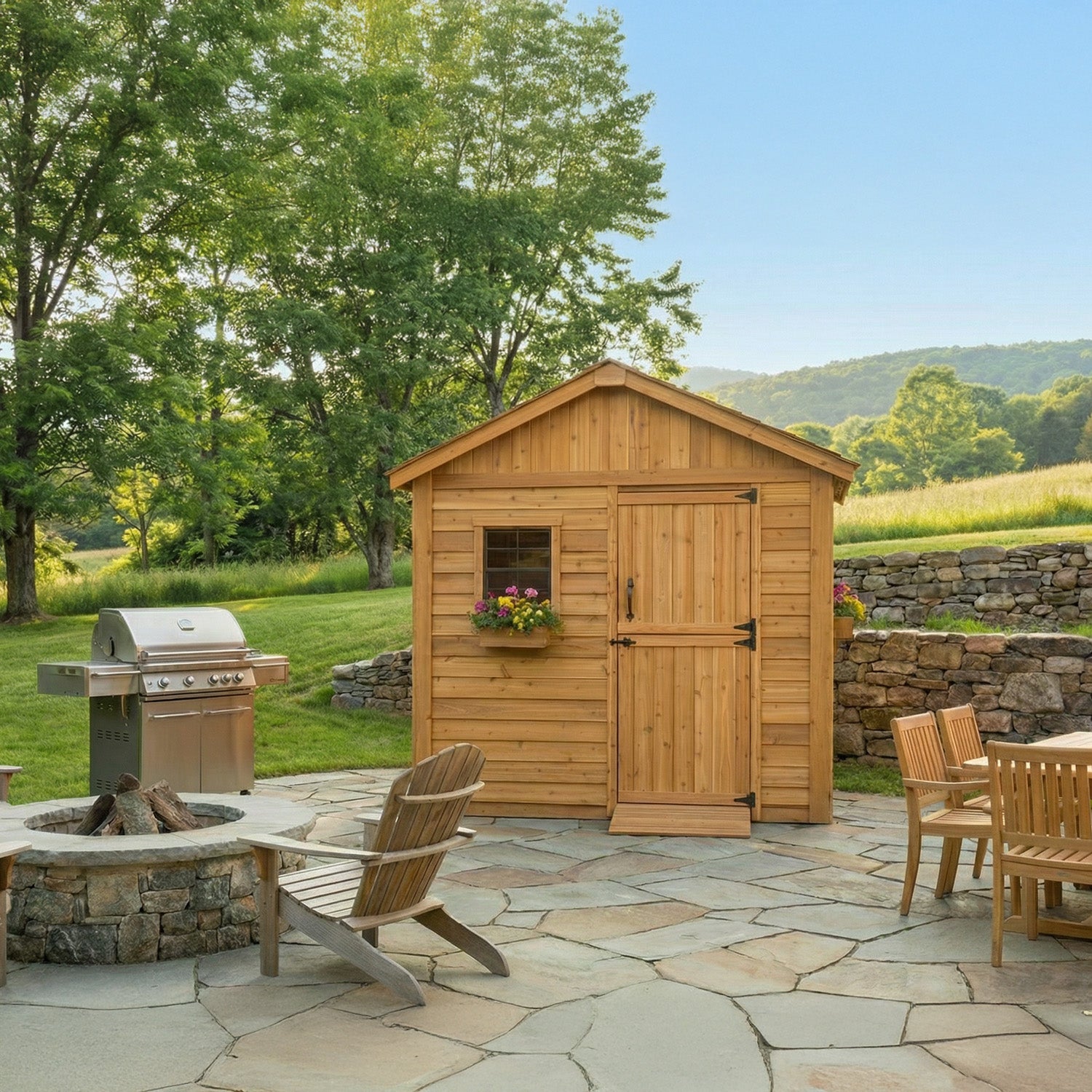 8' x 8' Gardener Cedar Storage Shed - Eartheasy