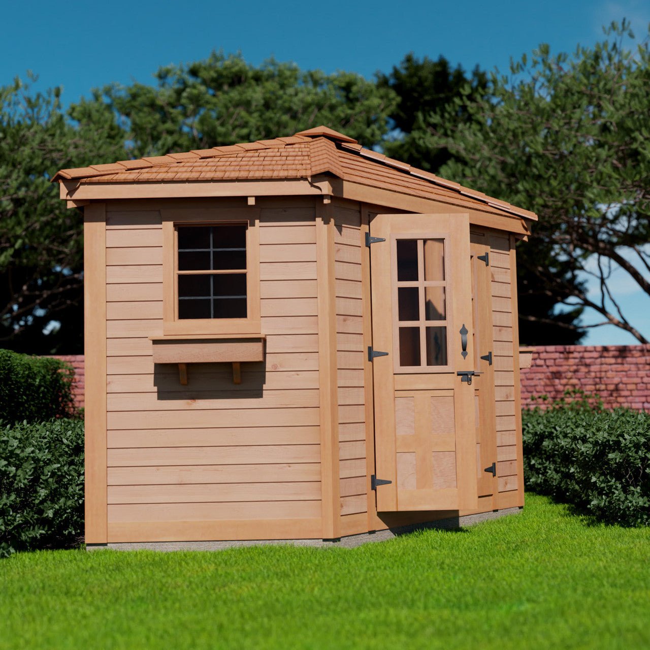 9' x 9' Western Red Cedar – Penthouse Shed option3
