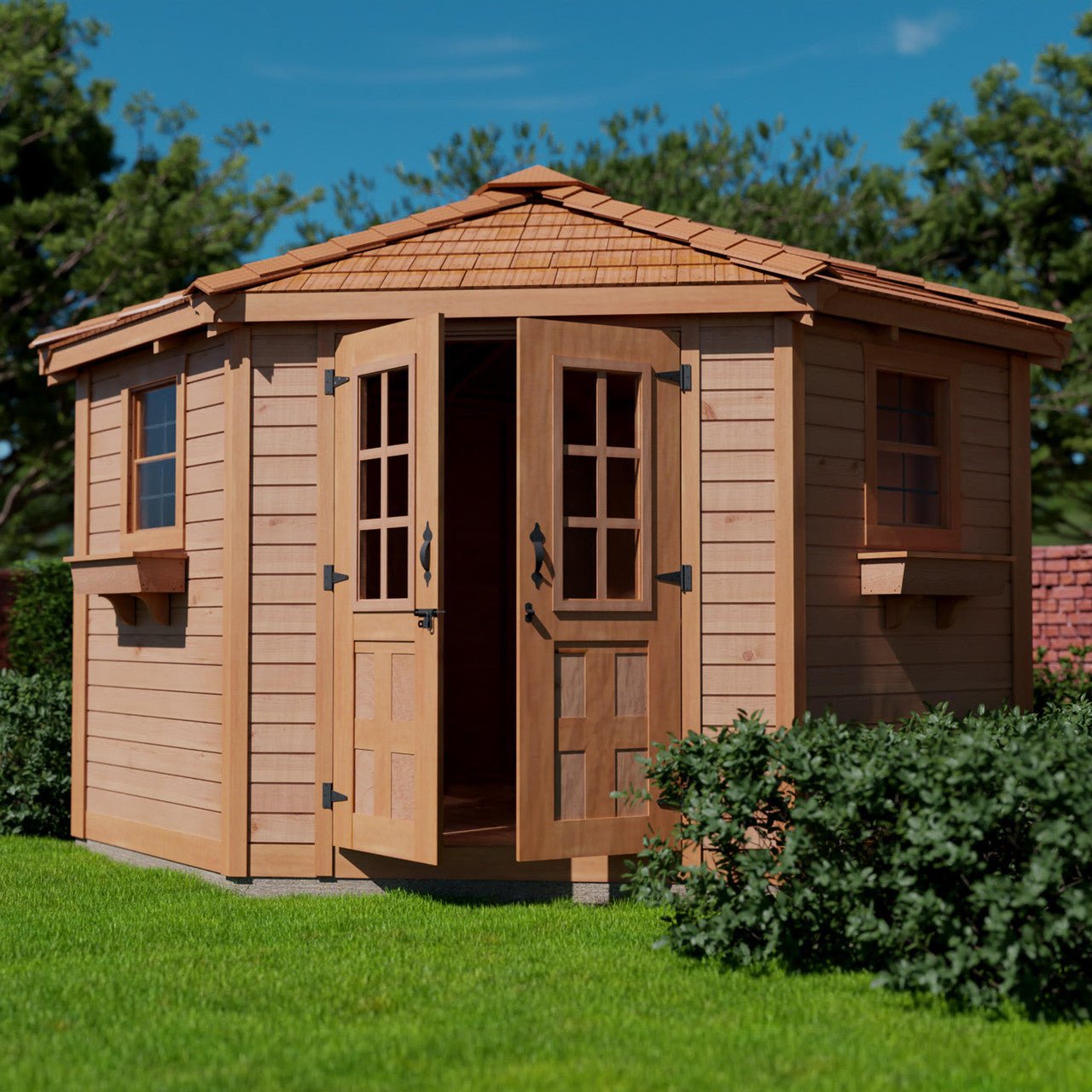 9' x 9' Western Red Cedar – Penthouse Shed option3
