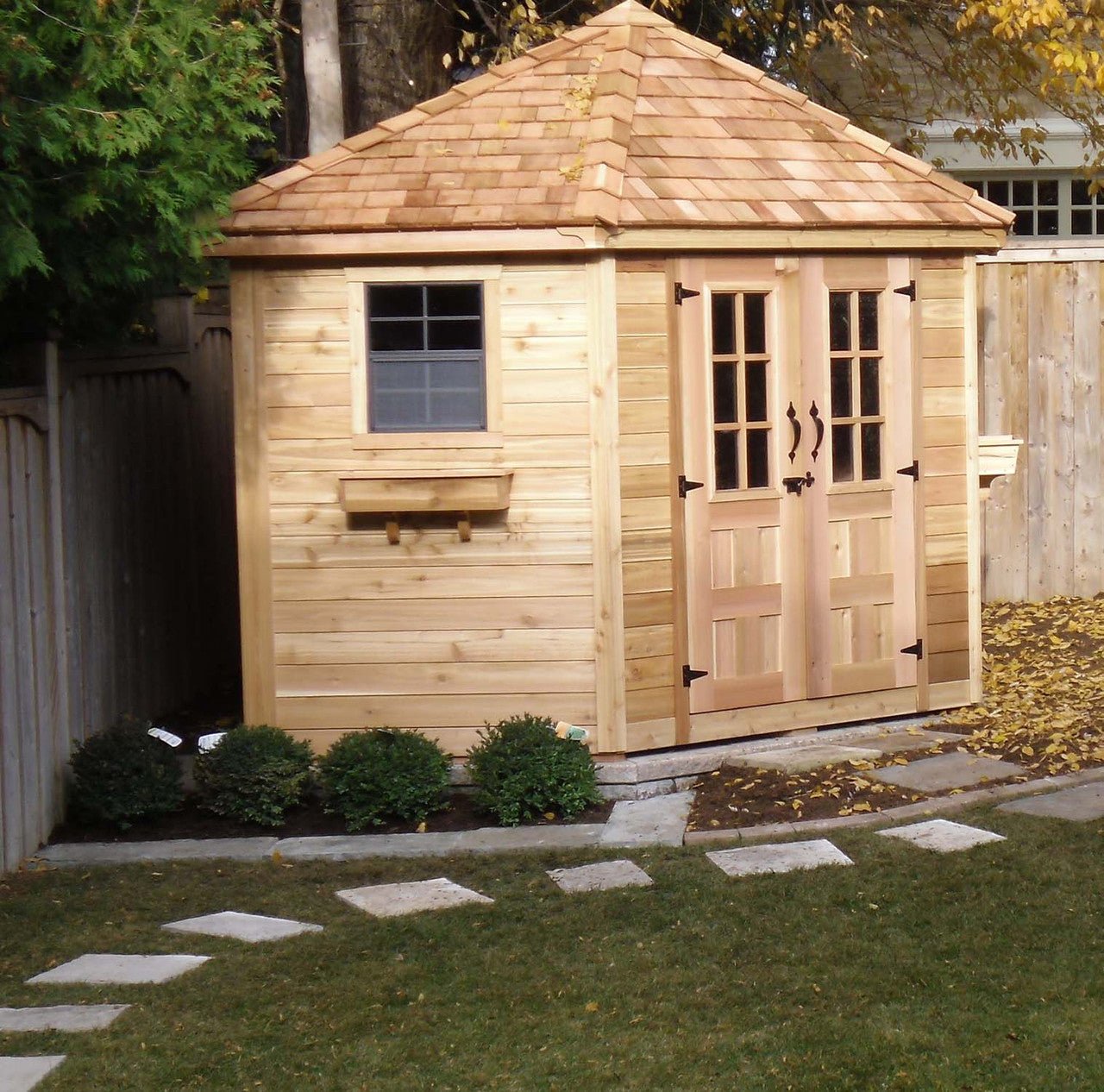 9' x 9' Western Red Cedar Penthouse Shed - Eartheasy