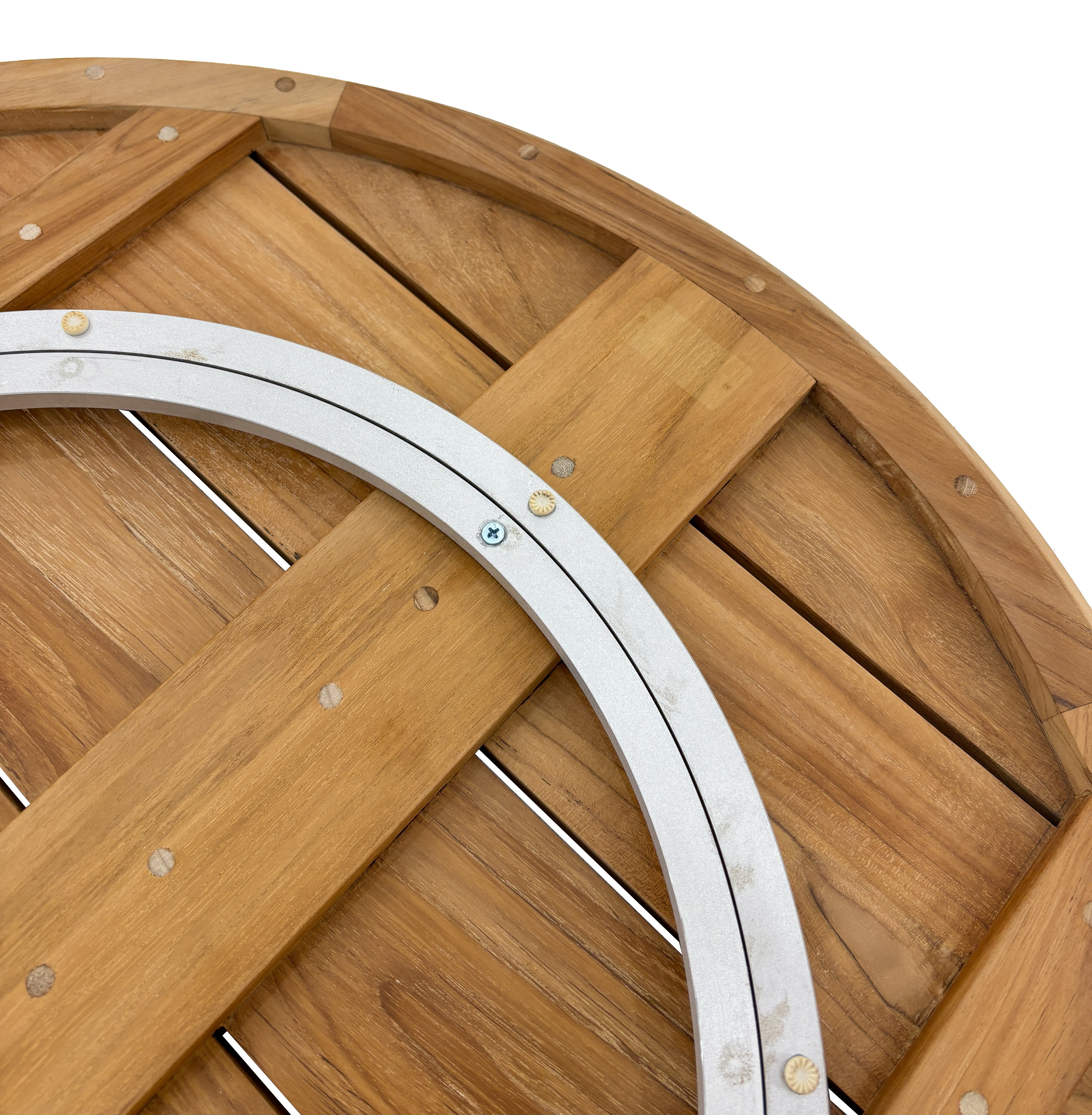 Natural Teak Slatted Lazy Susan - 31" Round