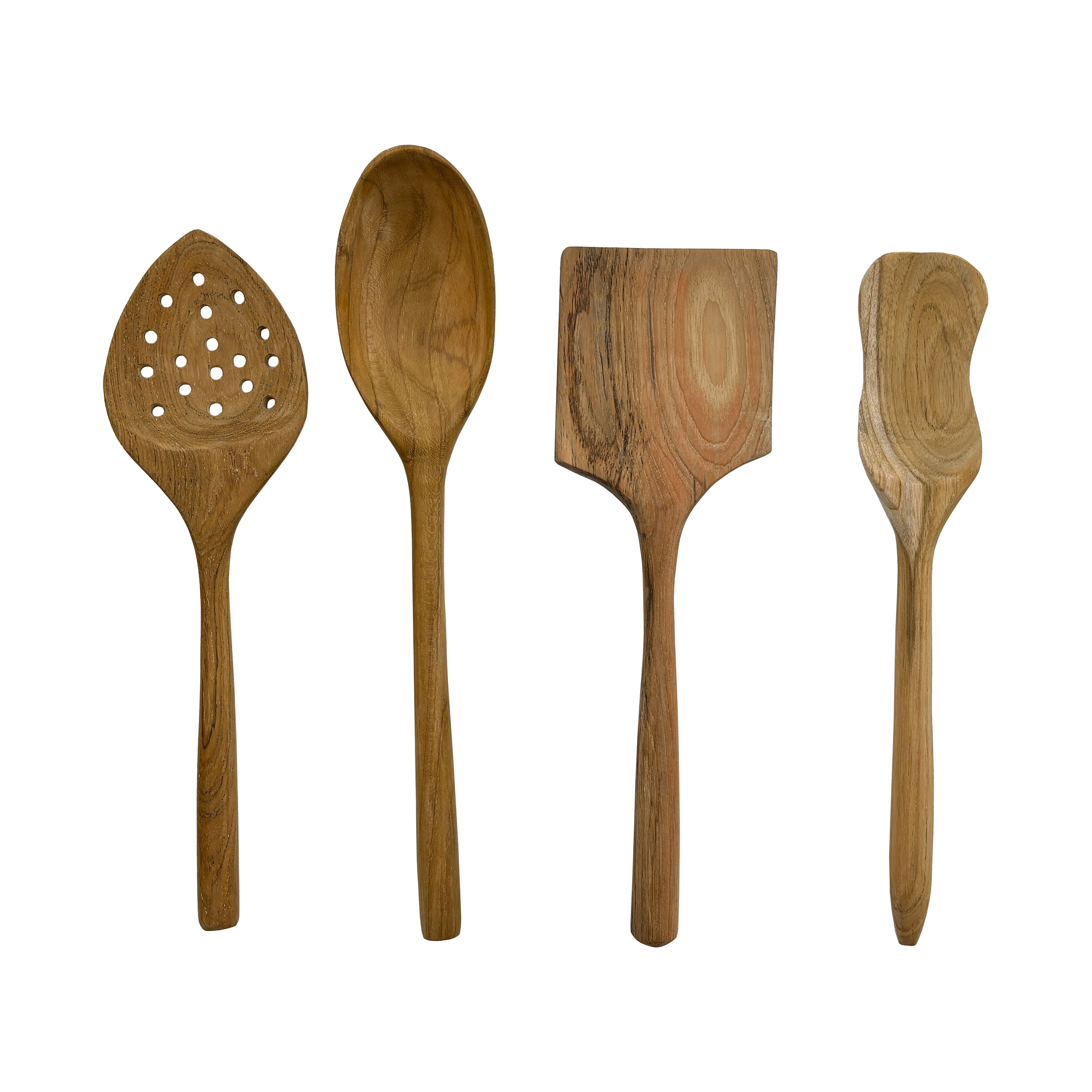 Natural Teak 4-Piece Kitchen Utensil Set