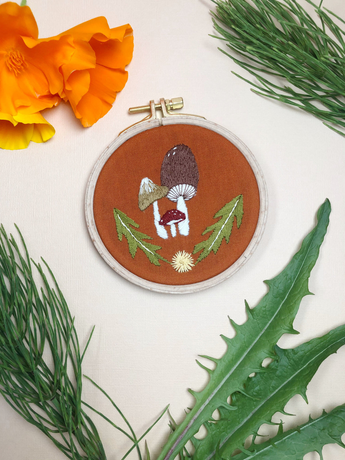 Mushroom Trio - Intermediate Embroidery Kit