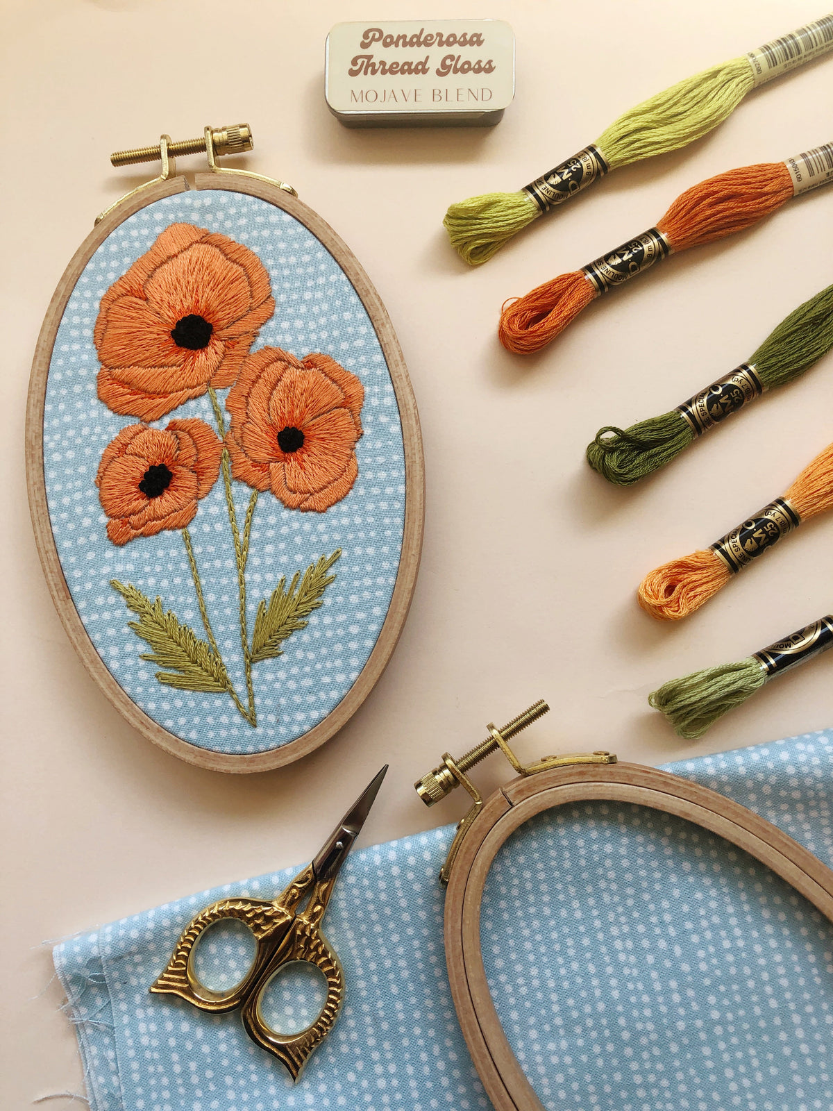Poppies - Intermediate Embroidery Kit