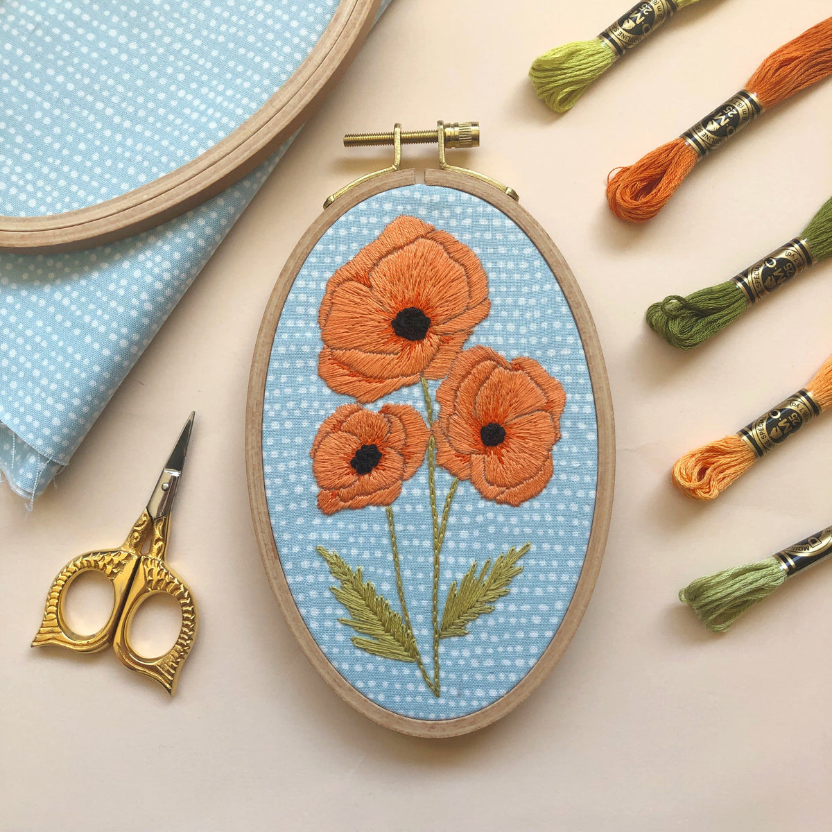 Poppies - Intermediate Embroidery Kit