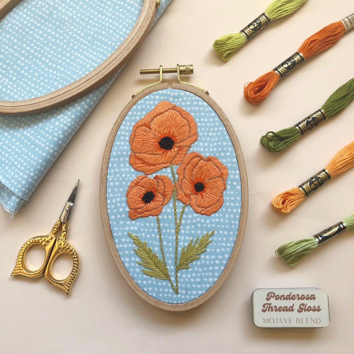 Poppies - Intermediate Embroidery Kit