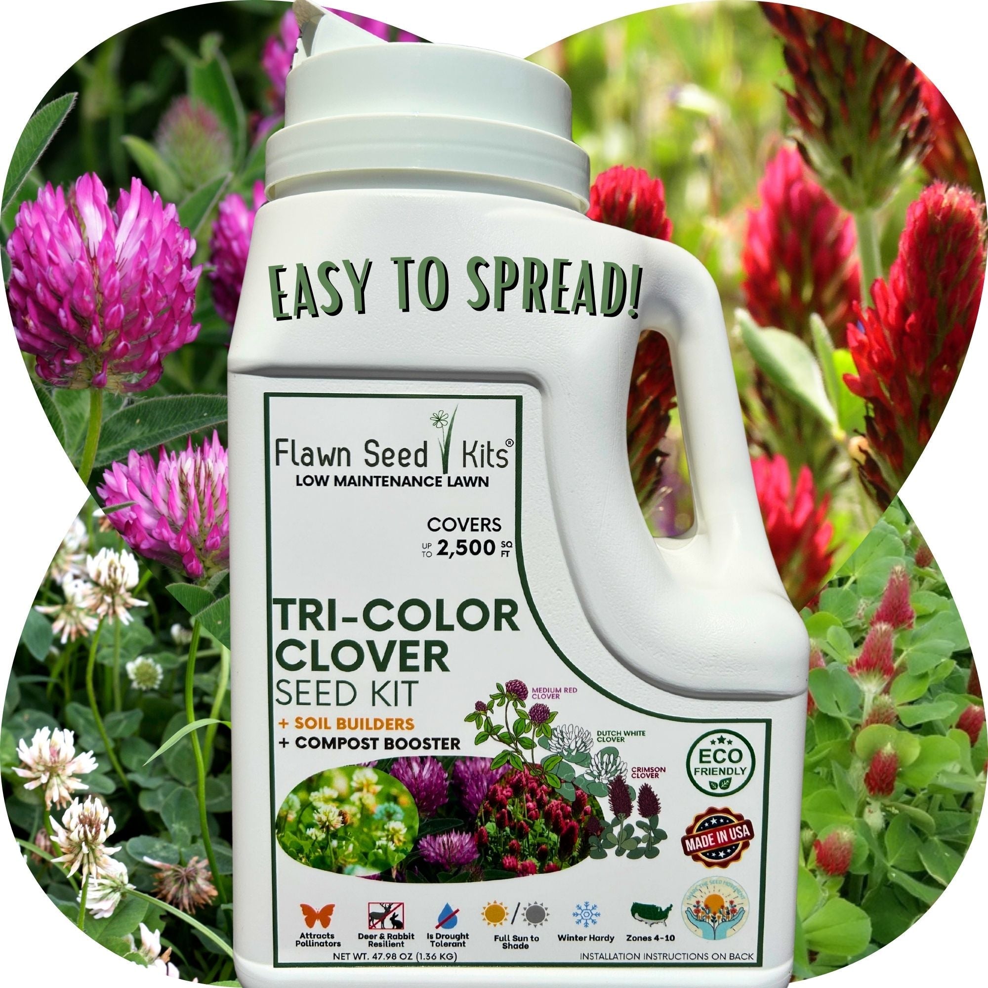 Tri-Color Flowering Clover Seed Kit