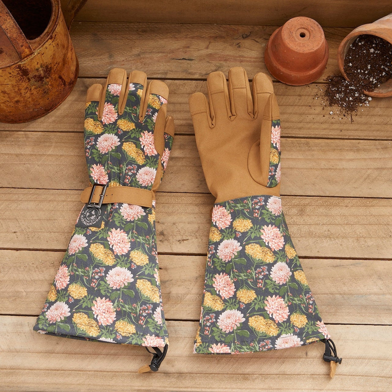 Botanical Print Gardening Arm Saver Gloves