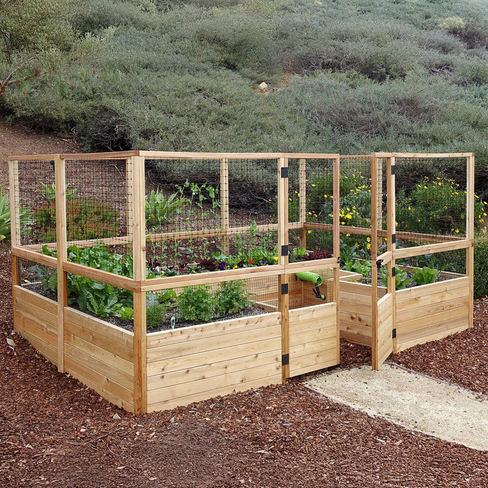 Deer Proof Cedar Complete Raised Garden Bed Kit - 12' x 8'
