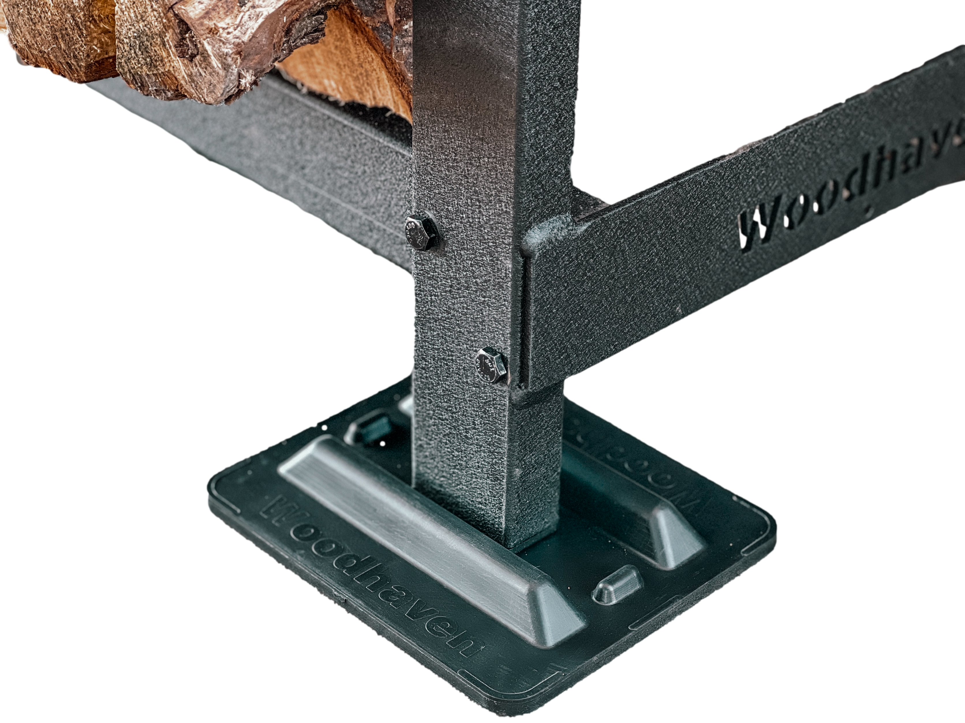 Steel Crescent Firewood Rack - 3' Long Wood Storage System