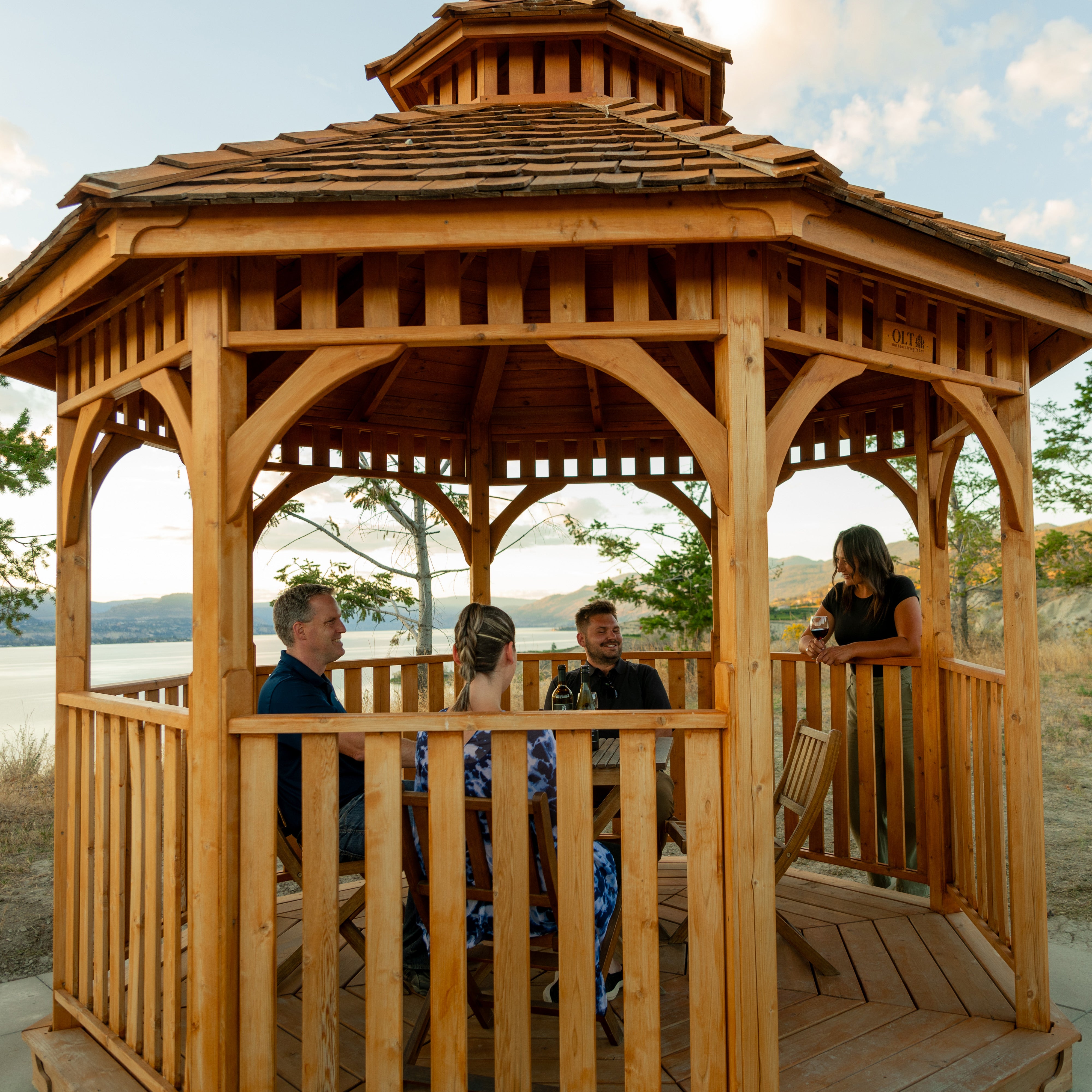 12' Cedar Panelized Octagon Gazebo