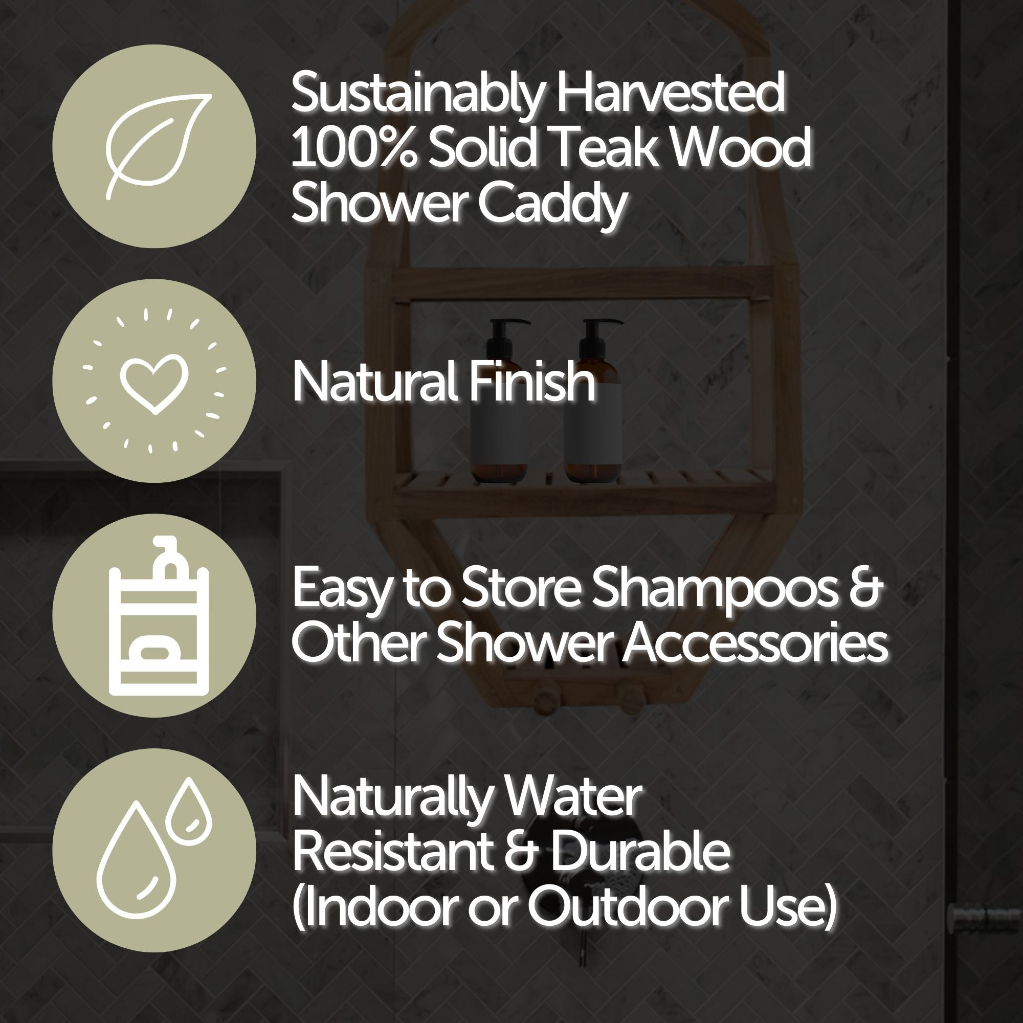 Natural Teak Tulum Shower Caddy