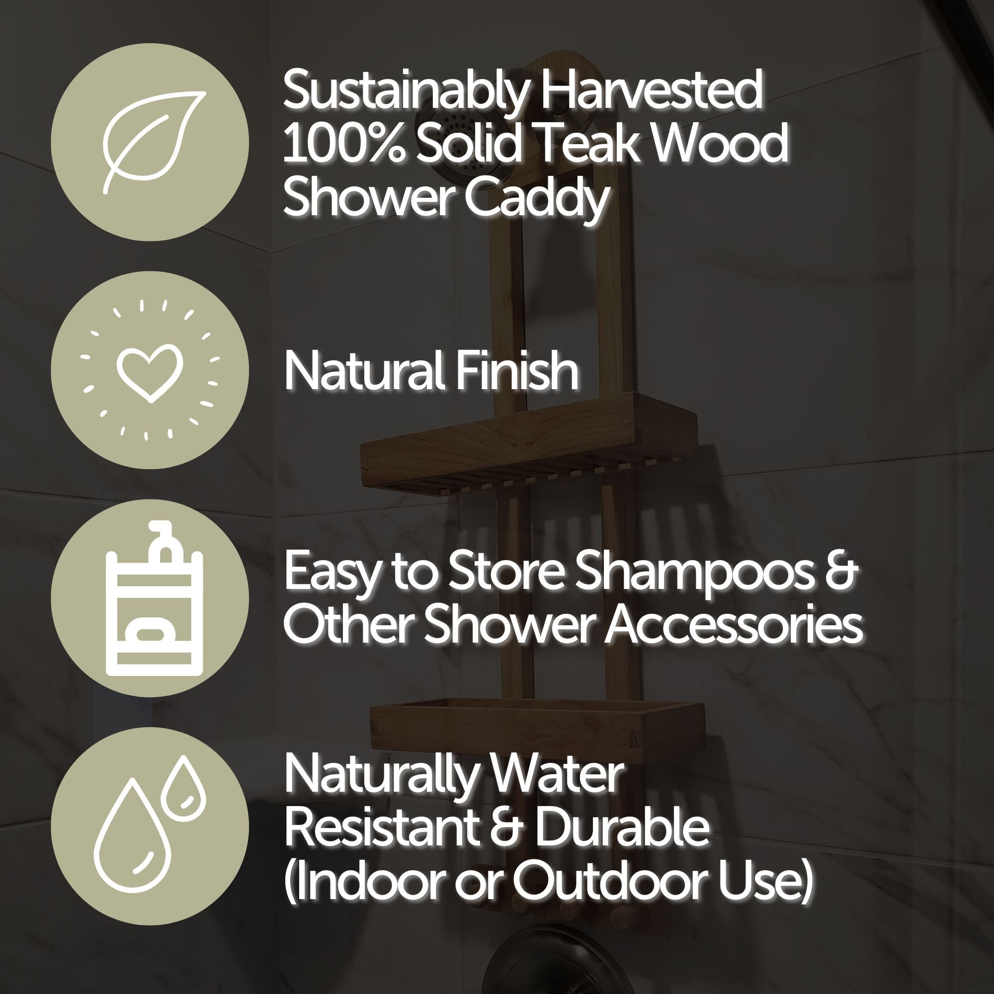 Natural Teak Newport Shower Caddy