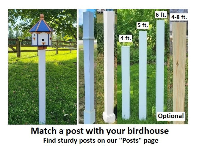 Durable Amish-Made Poly Gazebo Birdhouse With 3 Nesting Holes
