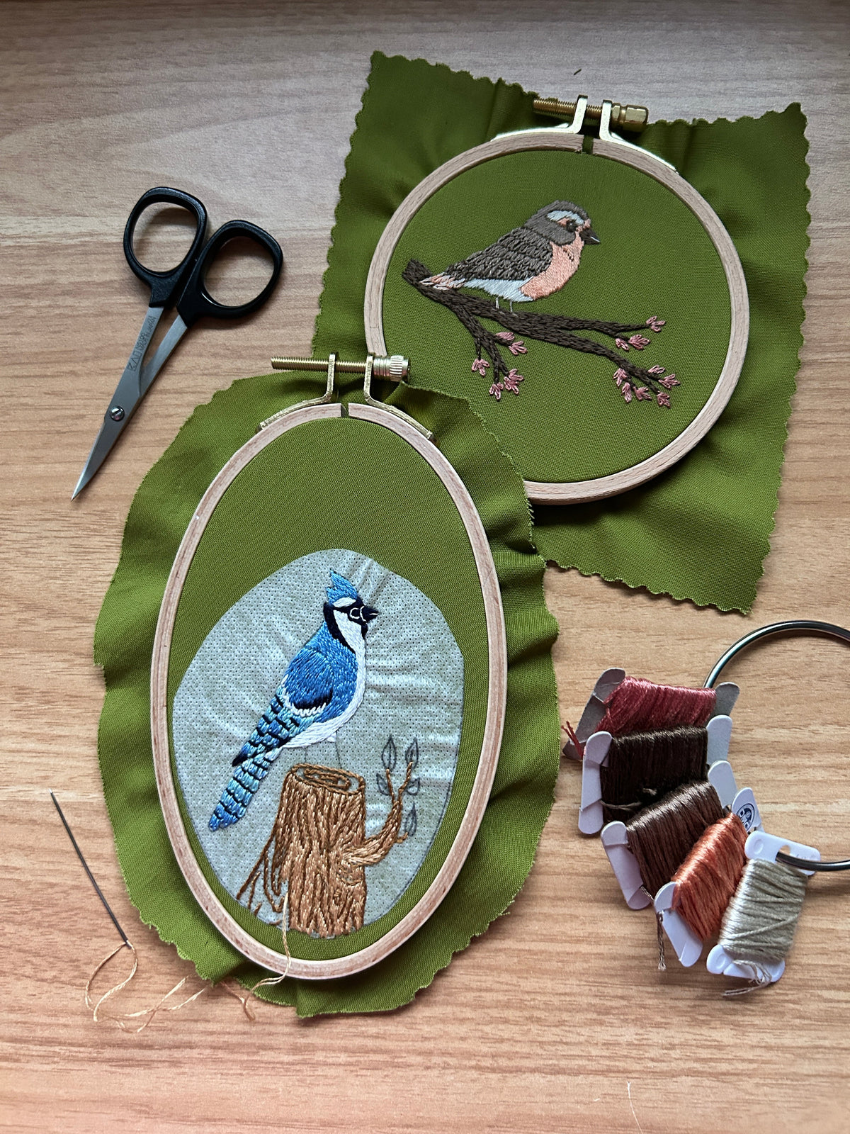 Bluejay in the Woods - Intermediate Embroidery Kit
