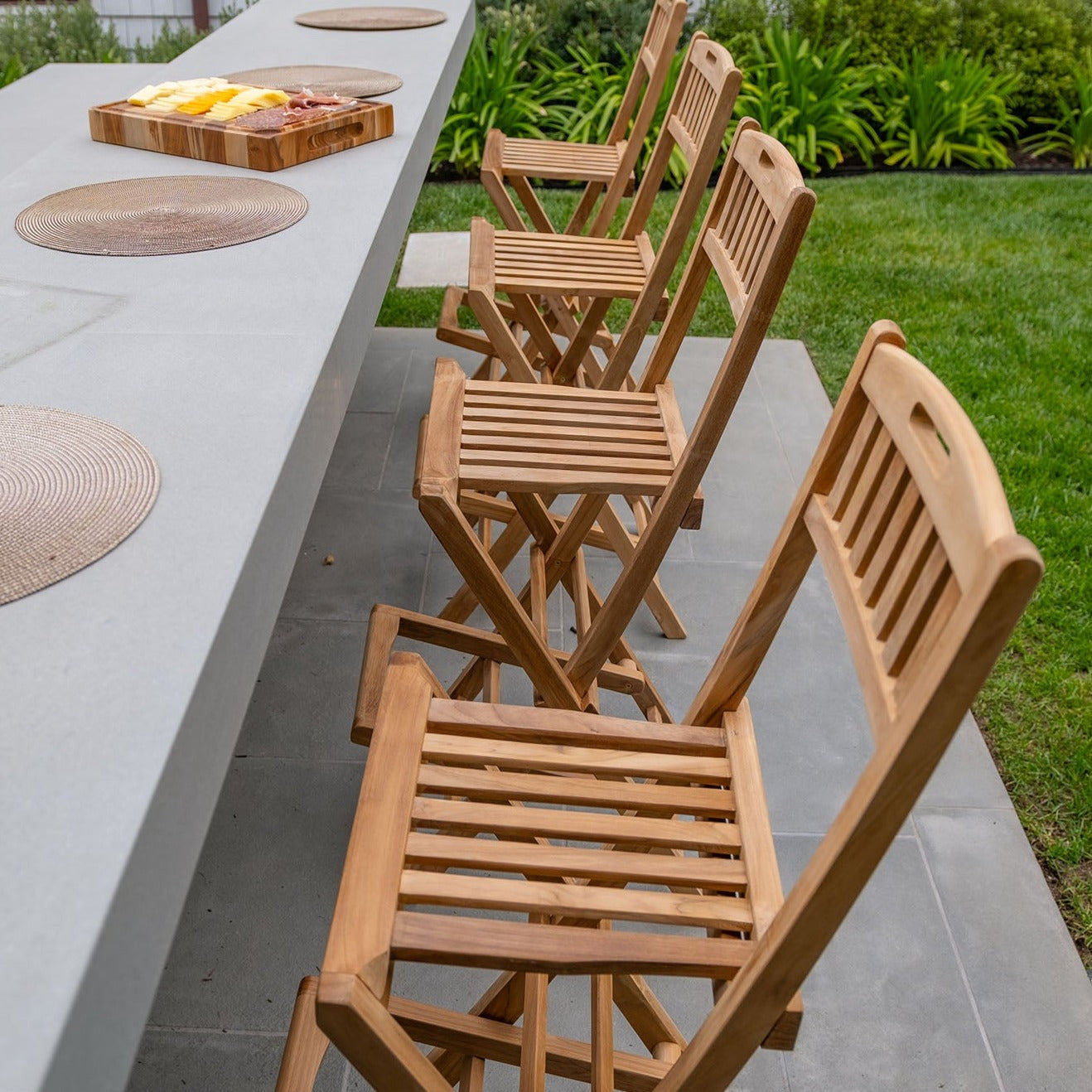 Natural Teak Emmett Outdoor Folding Bar Stool
