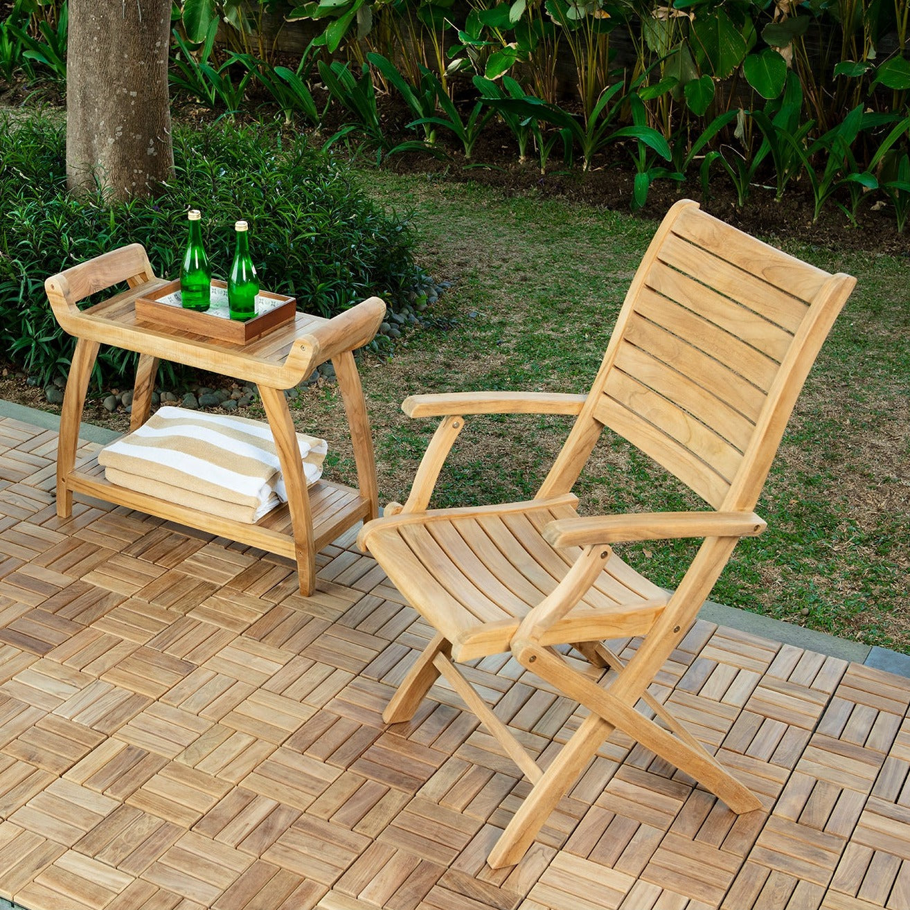 Natural Teak Naples Outdoor Folding Patio Chair