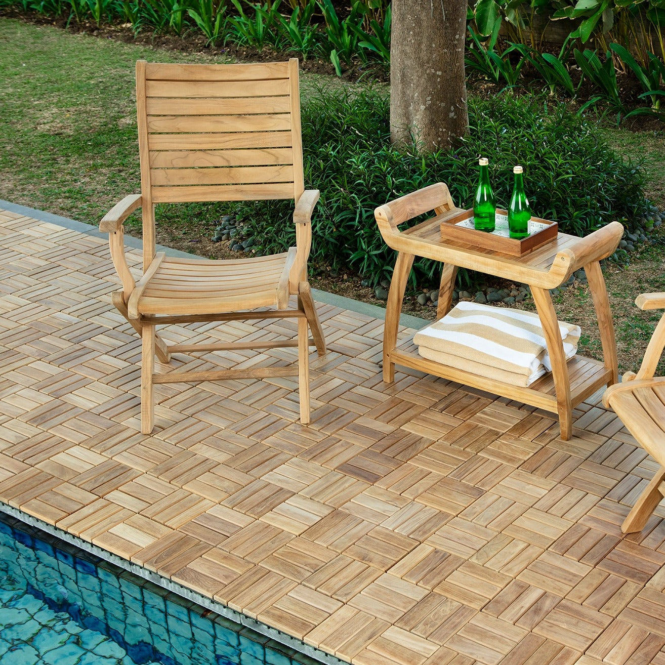 Natural Teak Naples Outdoor Folding Patio Chair