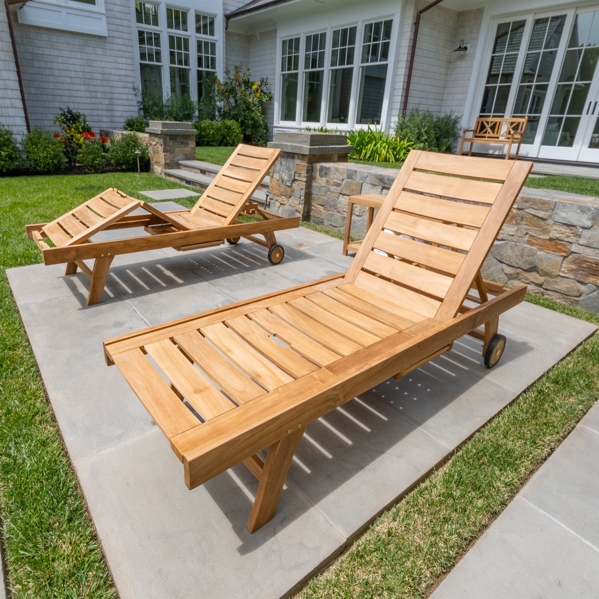 Natural Teak Naples Outdoor Adjustable Sun Lounger
