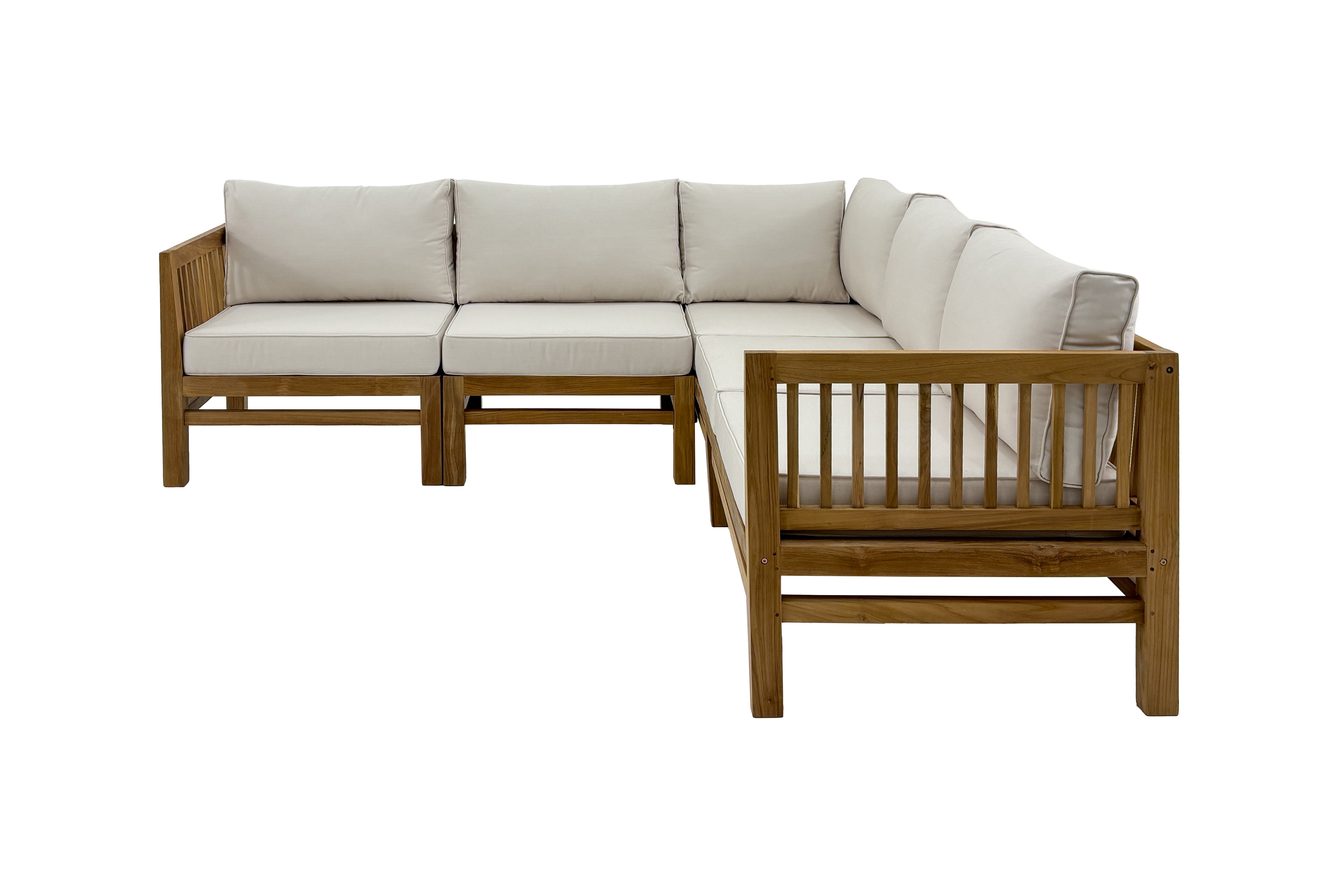 Natural Teak Kauai Outdoor Deep Seating Couch & Accent Chair Set