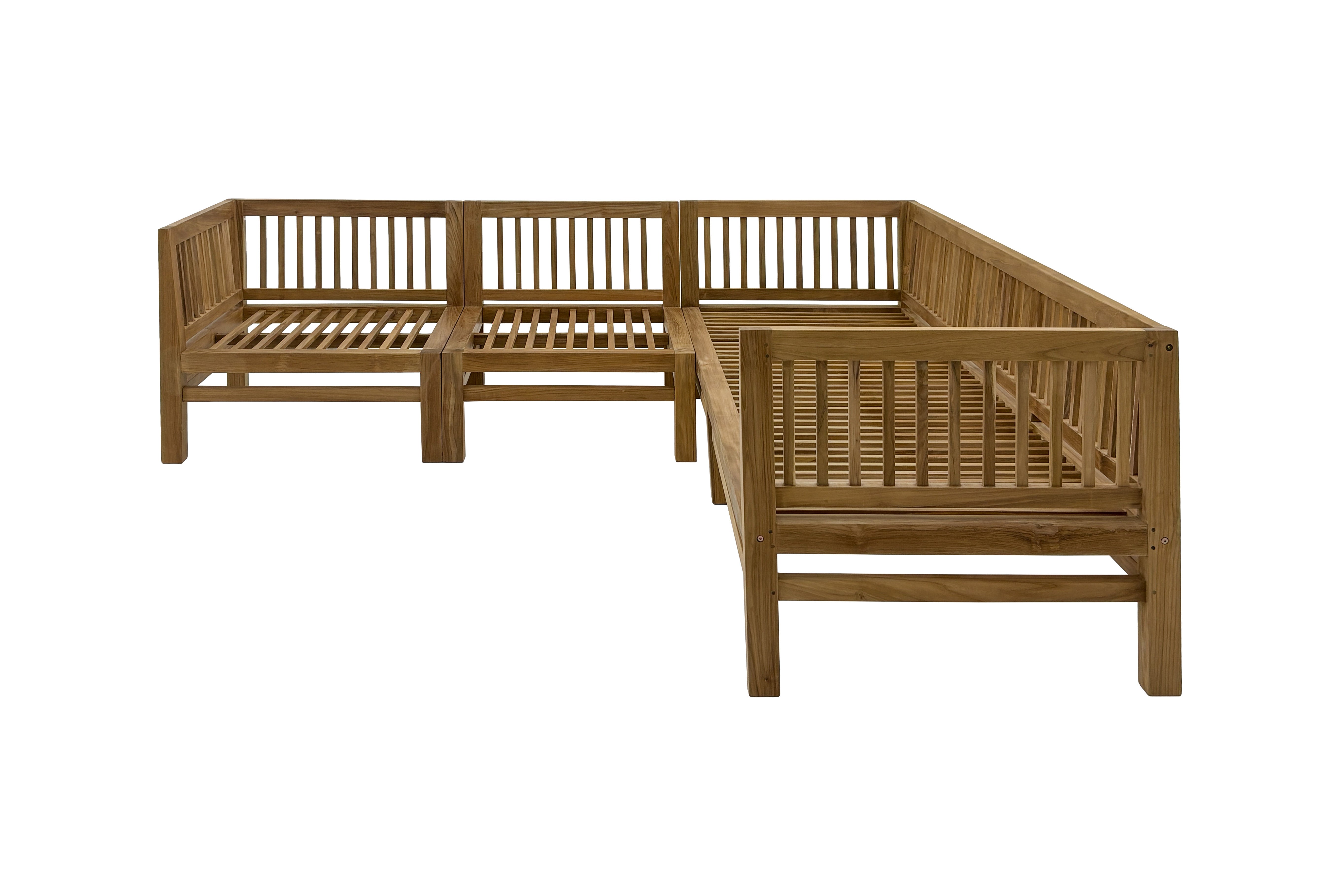 Natural Teak Kauai Outdoor Deep Seating Couch & Accent Chair Set