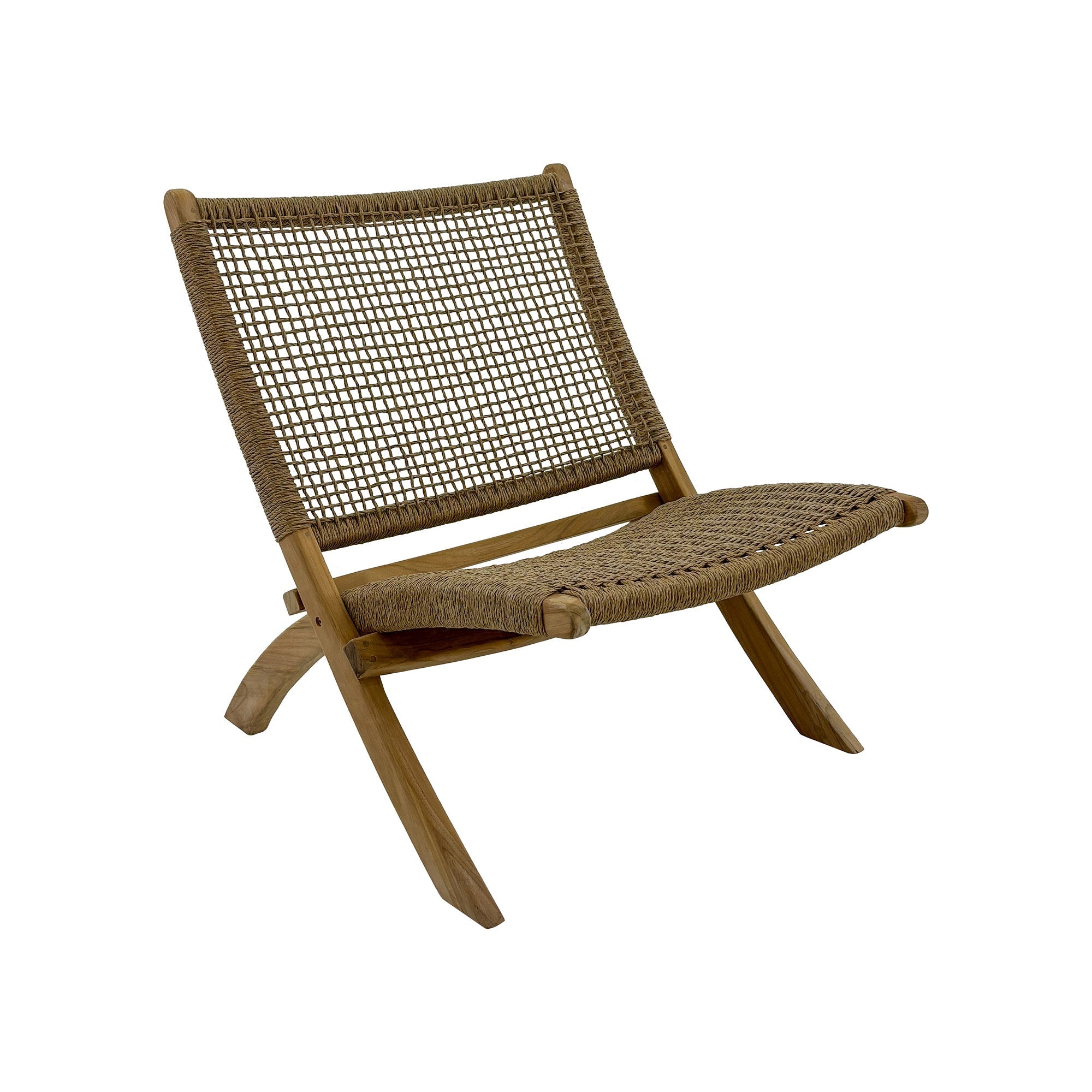 Natural Teak Outdoor Folding Lounge Chair