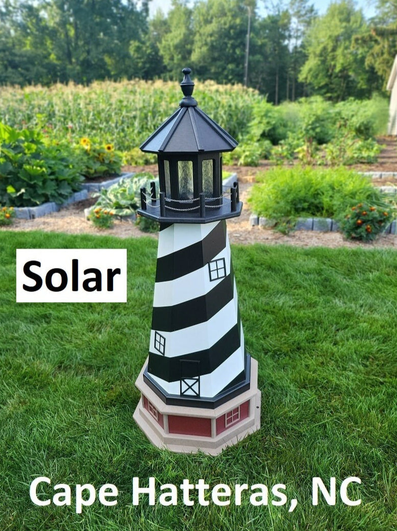 Decorative Outdoor Solar Lighthouse – Cape Hatteras Lawn Ornament