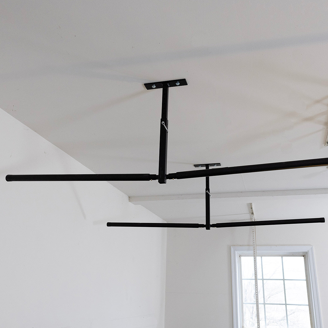 Adjustable Ceiling Hi-Port Ladder Storage Rack - Double