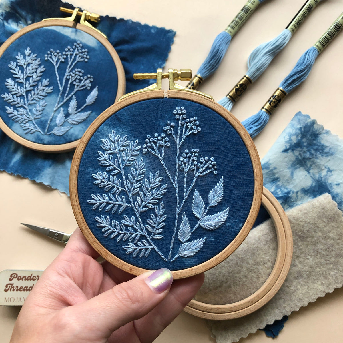 Cyanotype Botanicals - Beginner Embroidery Kit