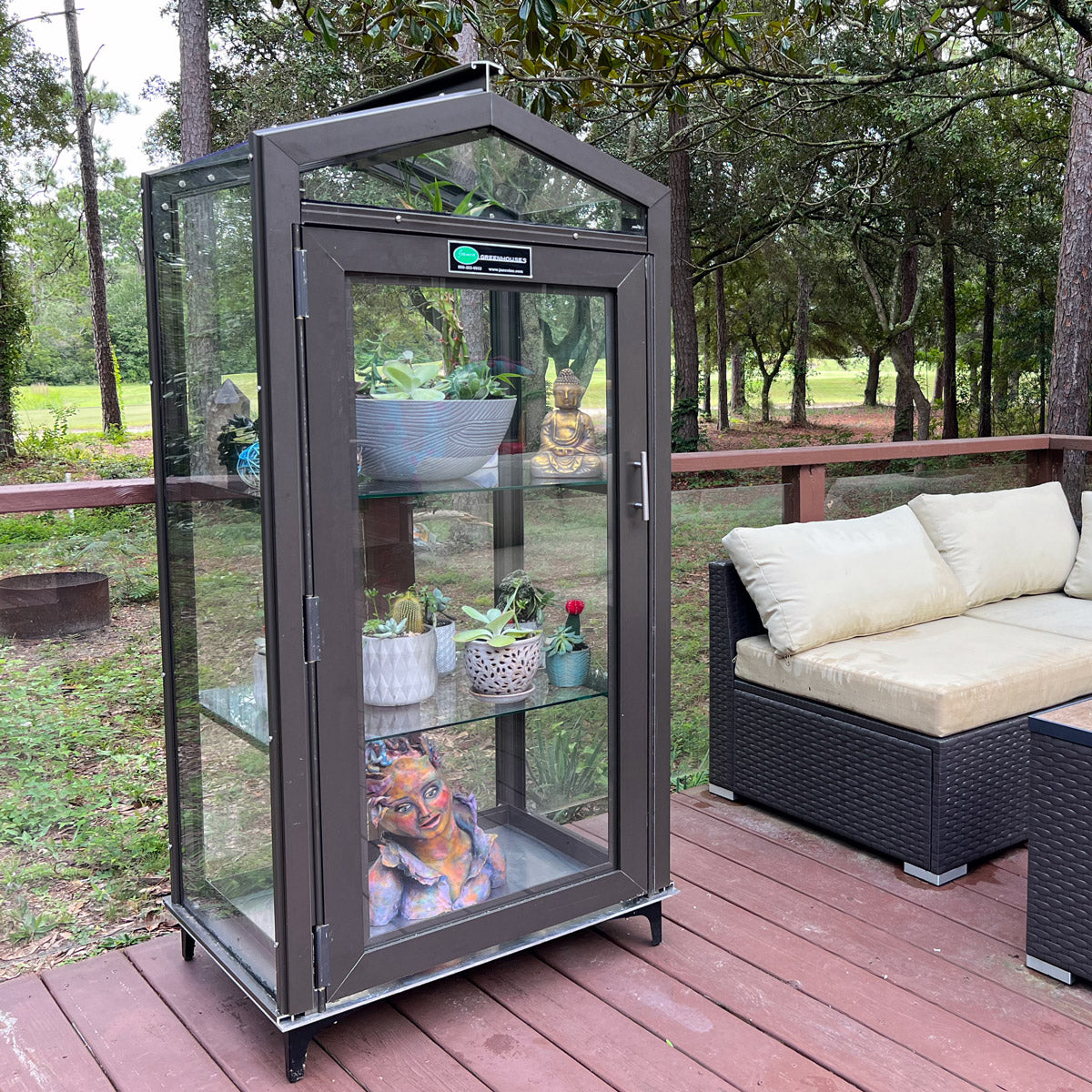 2.5' x 1.3' Indoor/Outdoor Garden Curio Greenhouse Cabinet