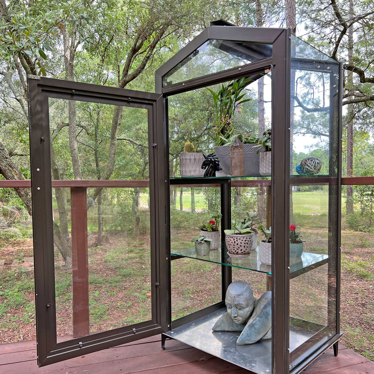 2.5' x 1.3' Indoor/Outdoor Garden Curio Greenhouse Cabinet