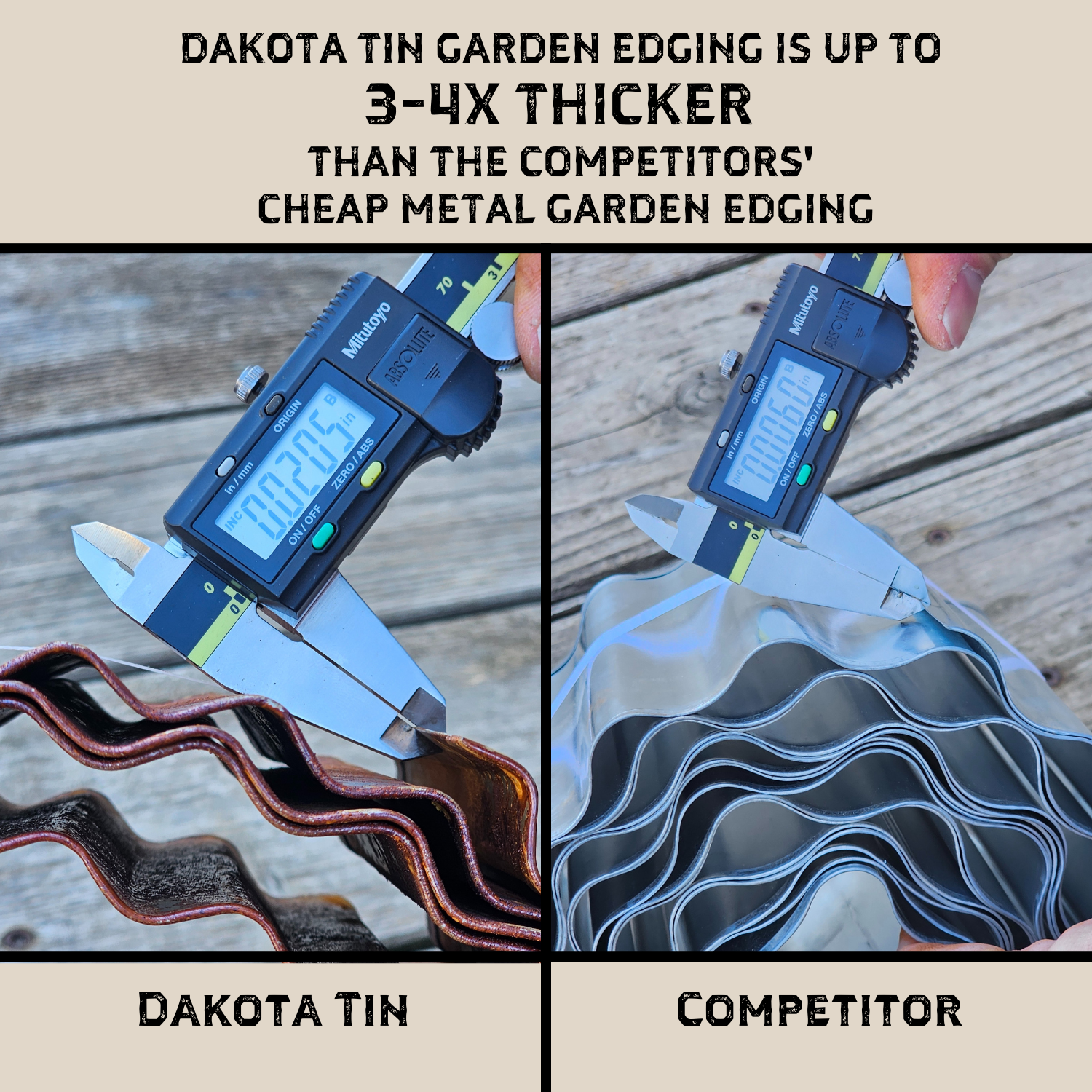 Corrugated Metal Landscape Edging - 10' Lengths