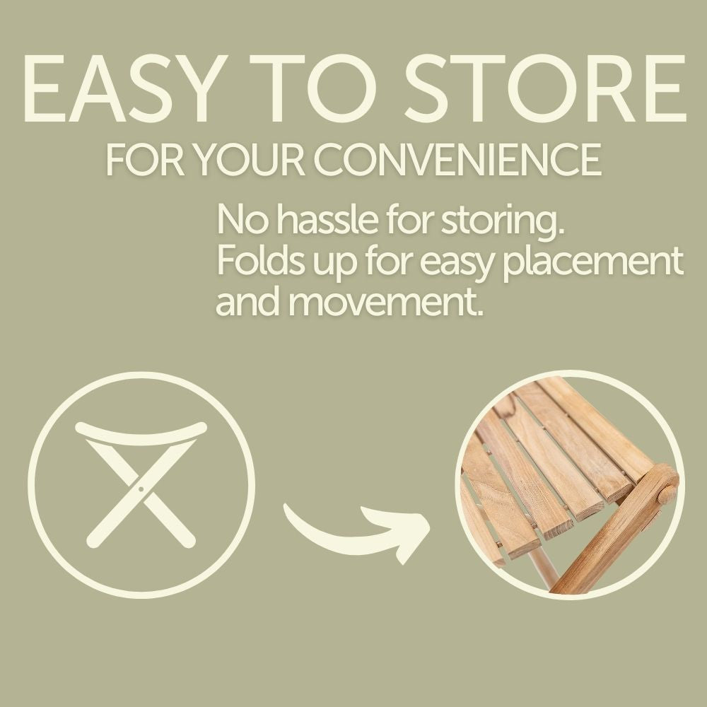 Natural Teak Sierra Outdoor Folding String Seat
