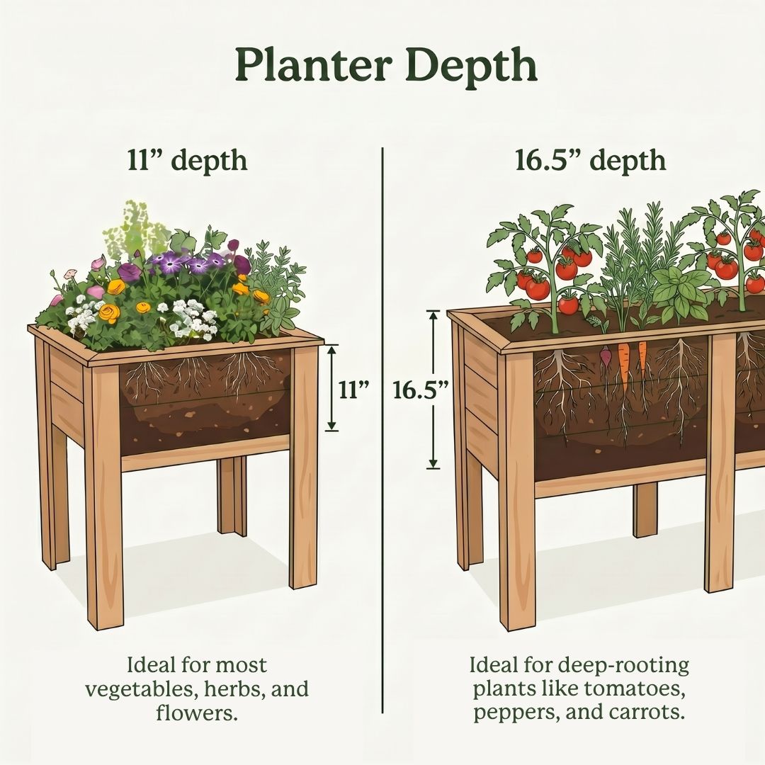 Natural Cedar Elevated Garden Planter