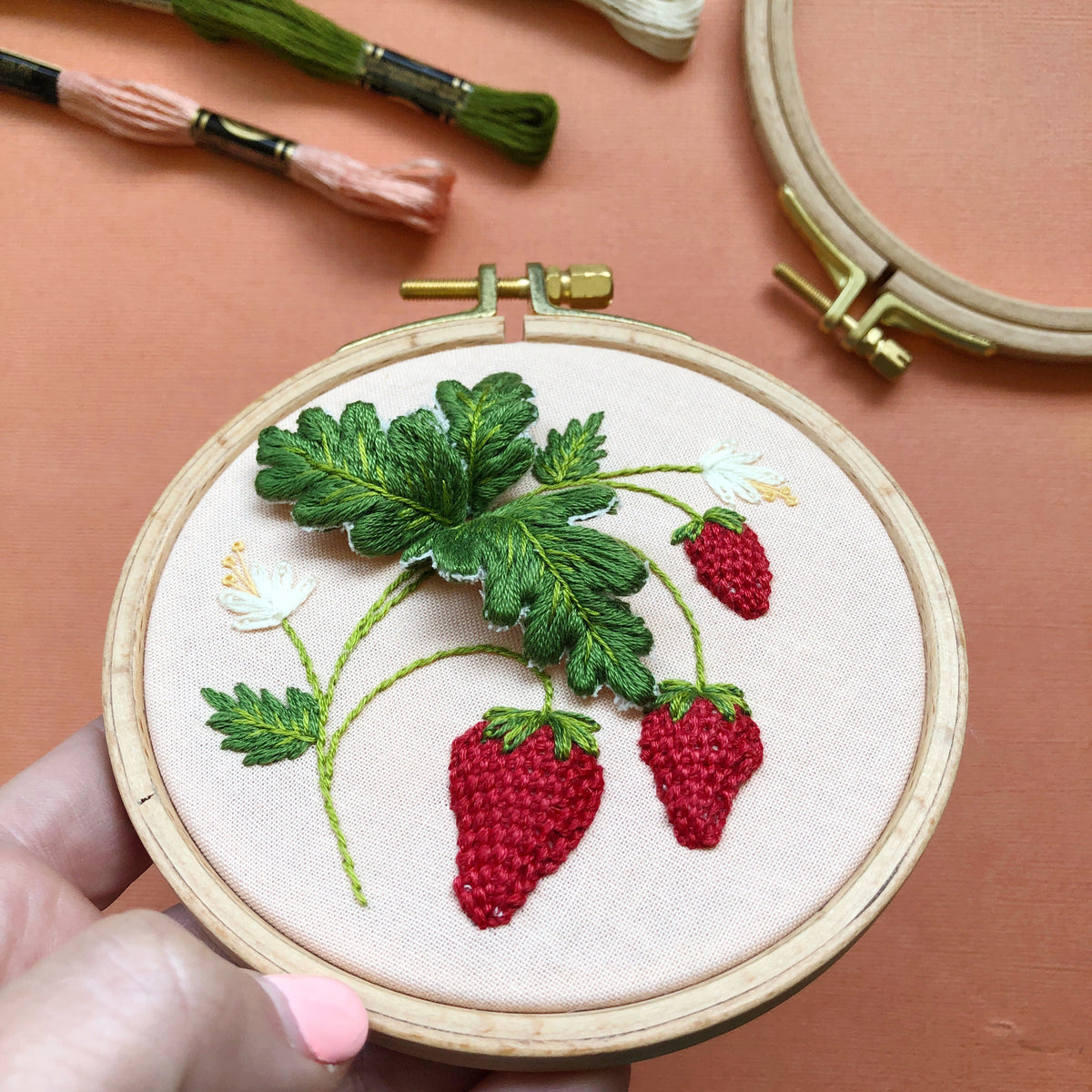 3D Stumpwork Strawberries - Intermediate Embroidery Kit