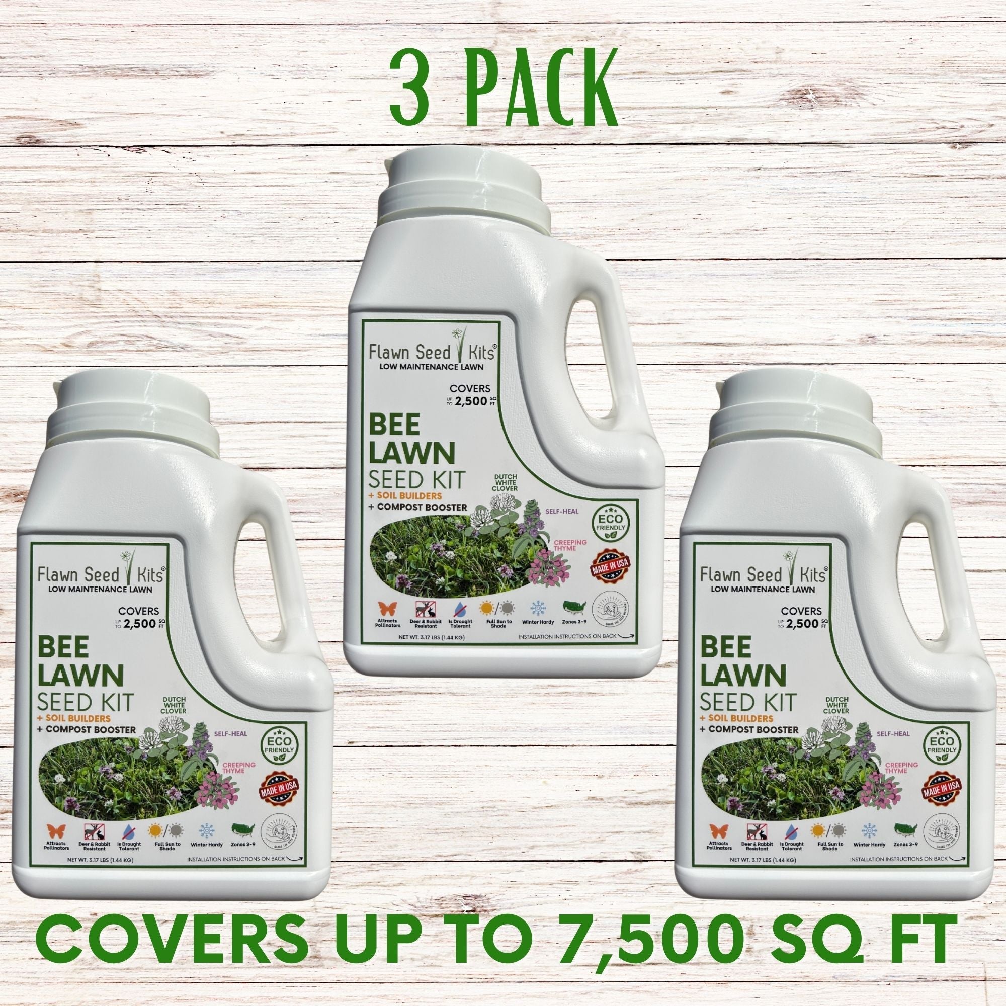 Bee Lawn Blend - White Clover, Self-Heal, & Creeping Thyme Seed Kit