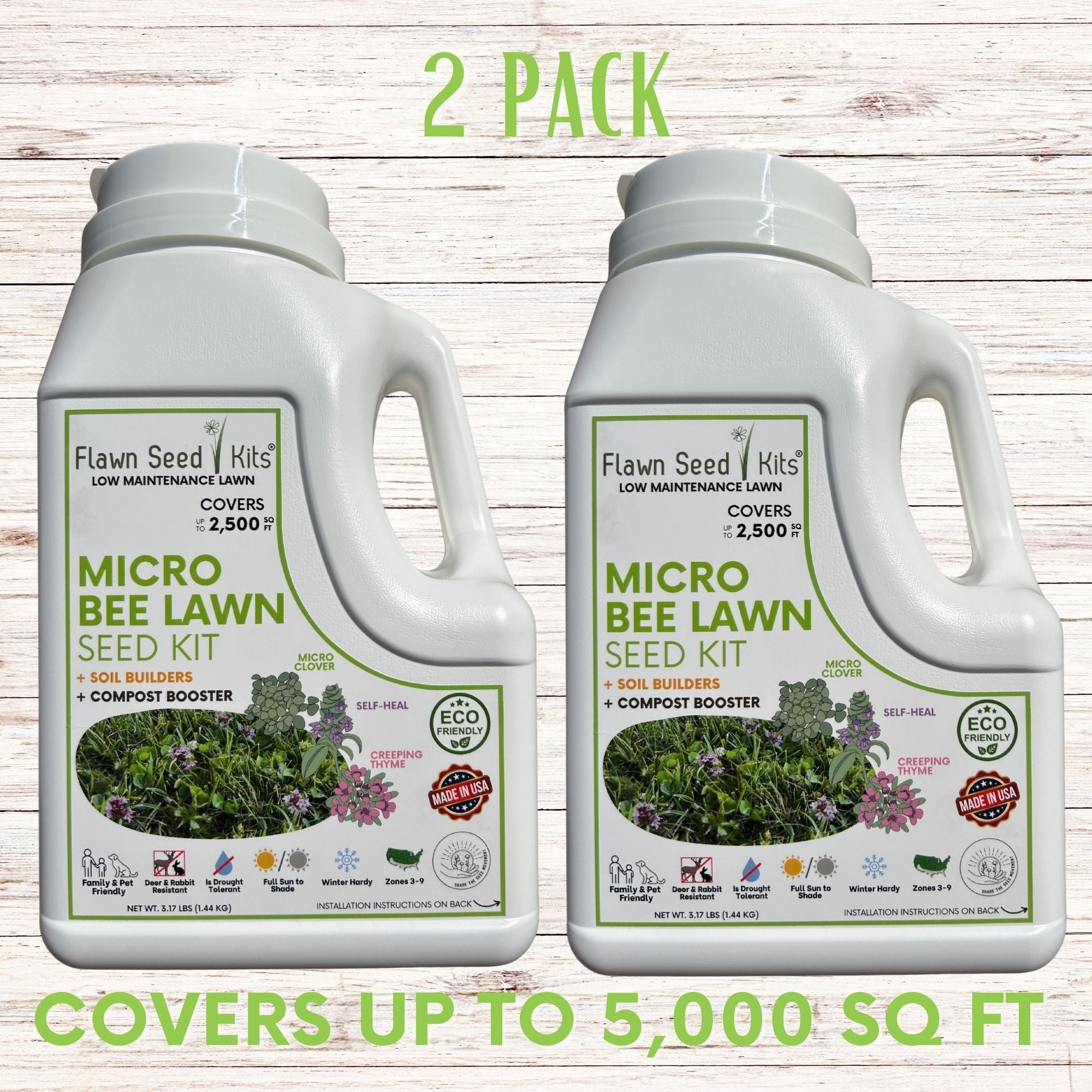 Micro Bee Lawn Blend - Micro Clover, Self-Heal, & Creeping Thyme Seed Kit