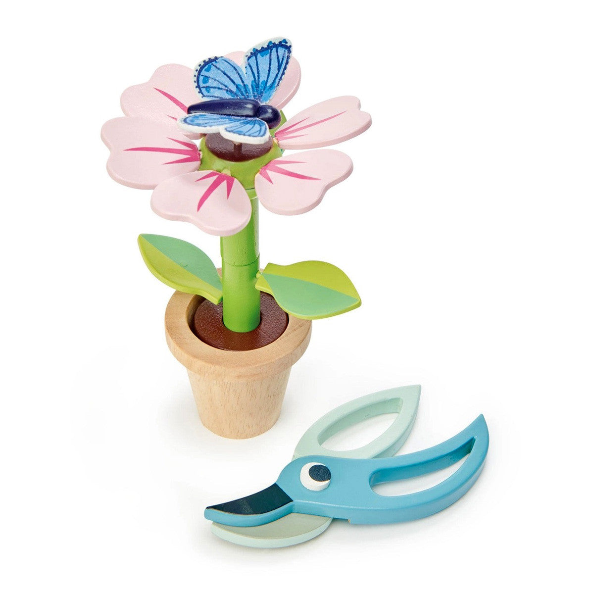 Wooden Blossom Flowerpot Set