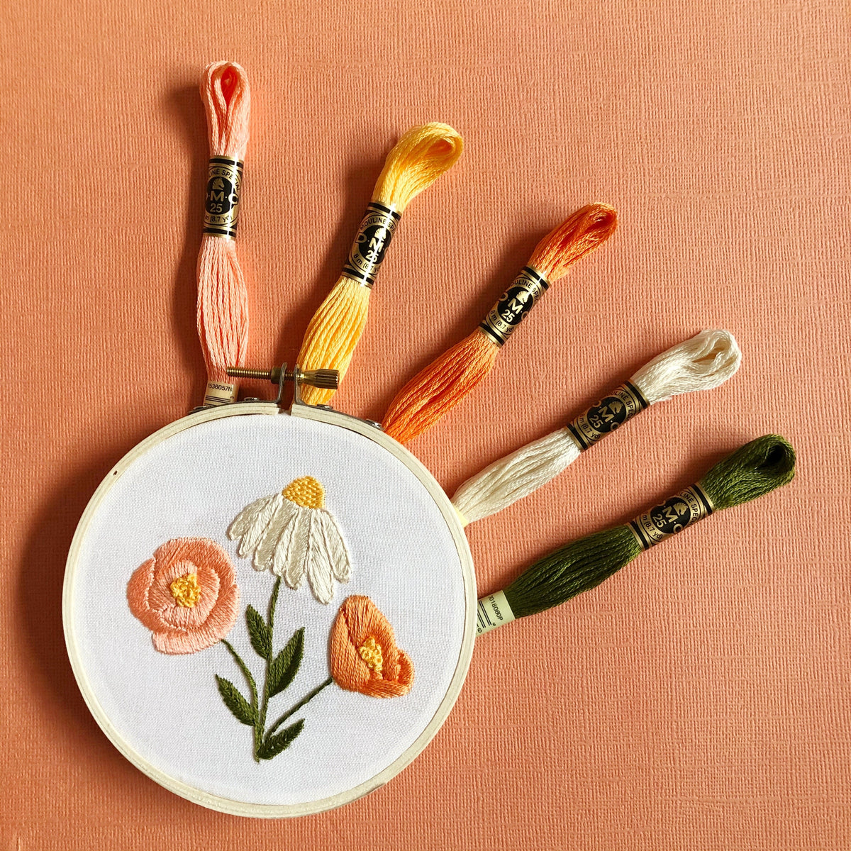 Flower Trio - Beginner Embroidery Kit